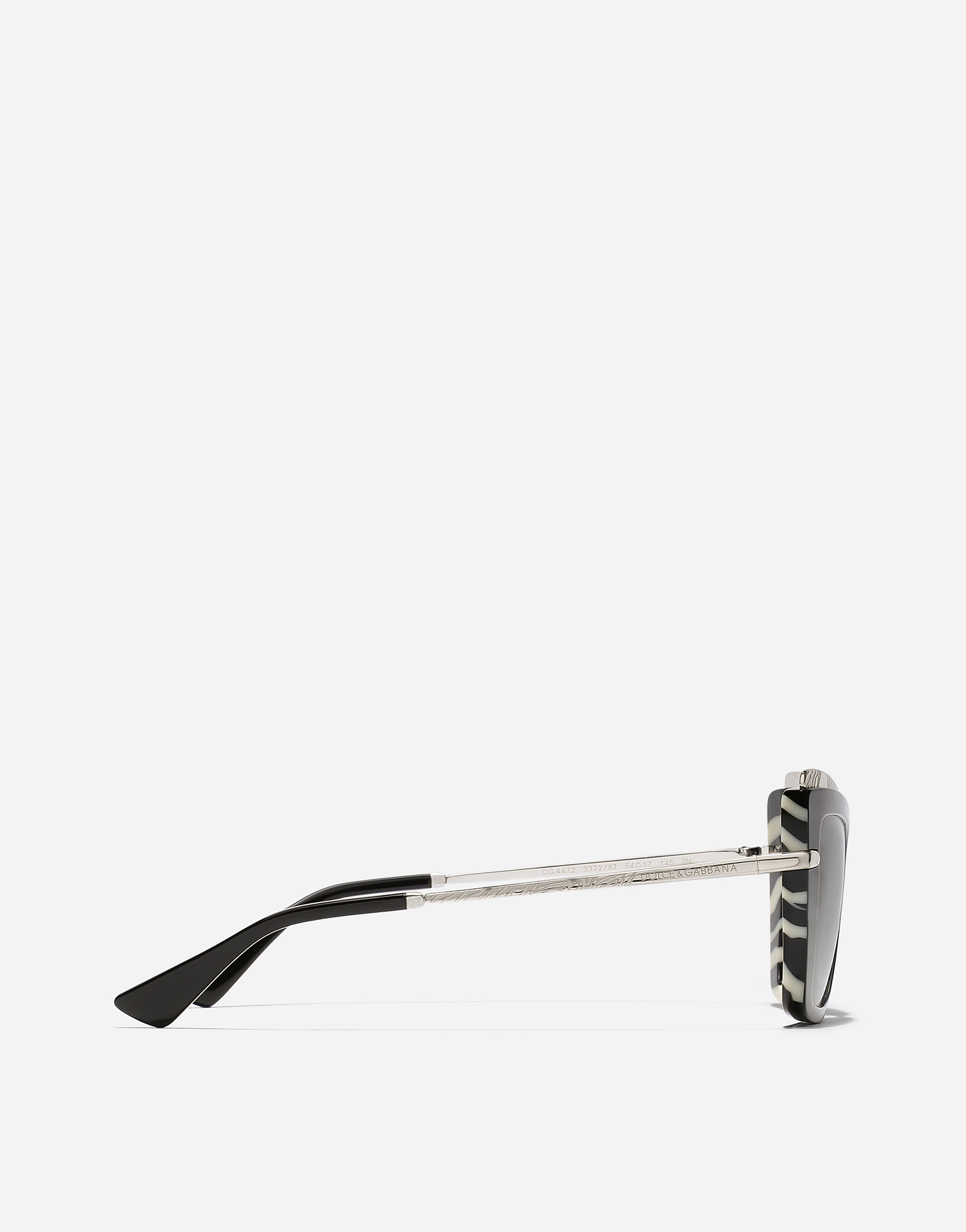 Dolce & Gabbana Metal Print Sunglasses In Black On Zebra