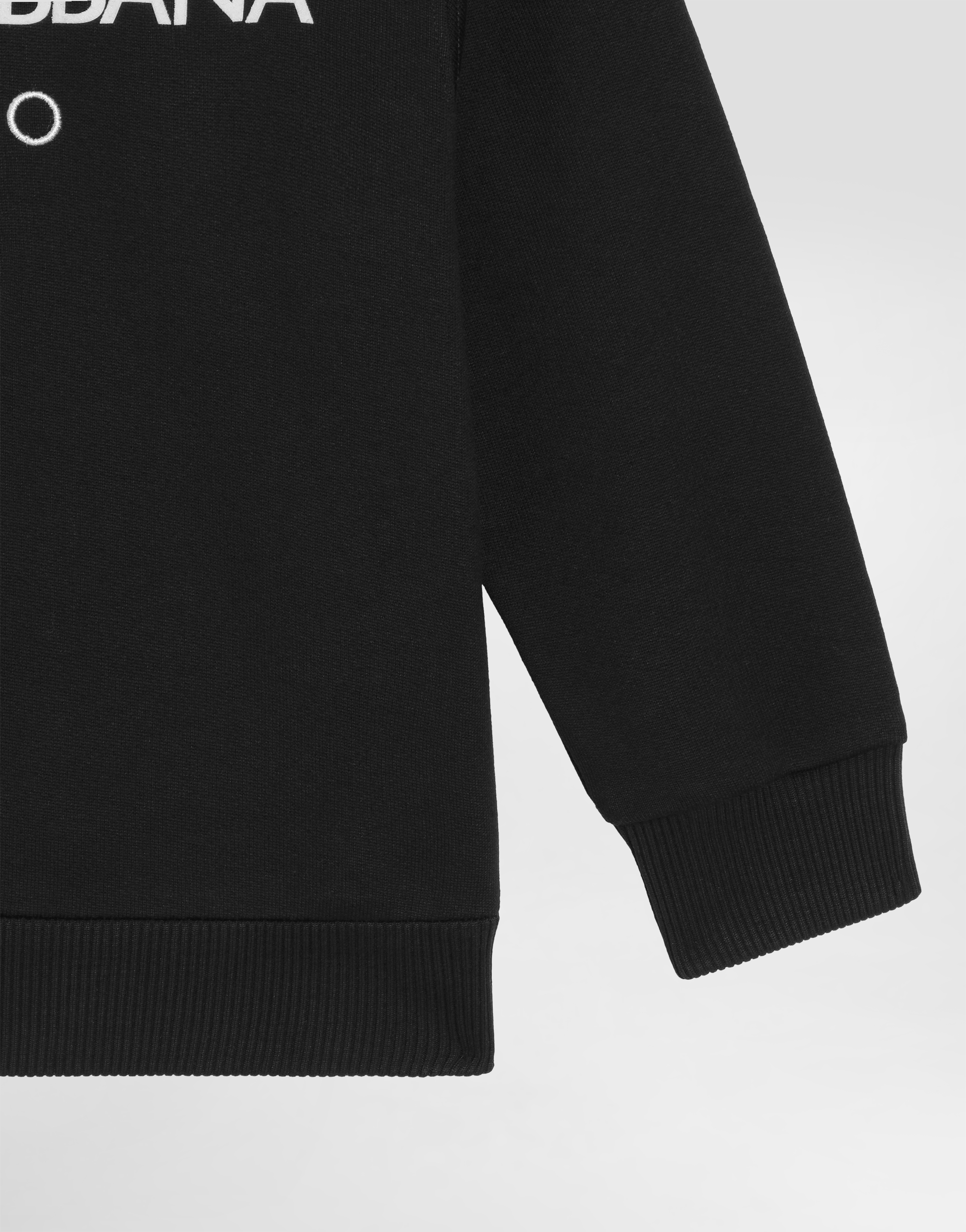 Dolce & Gabbana Jersey Round-neck Sweatshirt With Dg Milano Embroidery In Black