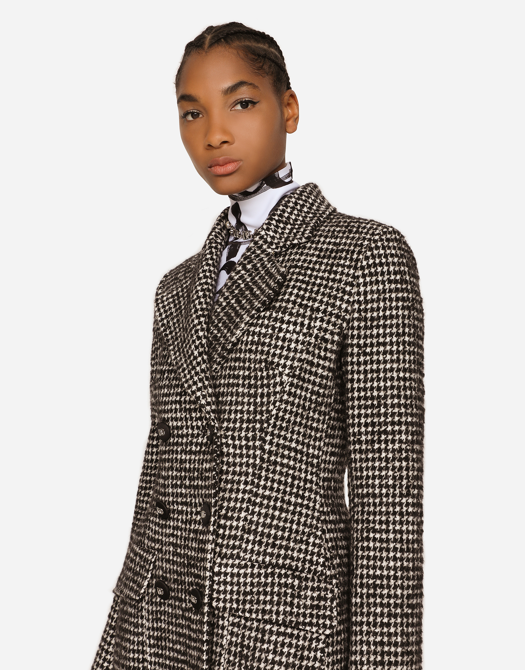 DOLCE & GABBANA DOUBLE-BREASTED HOUNDSTOOTH COAT