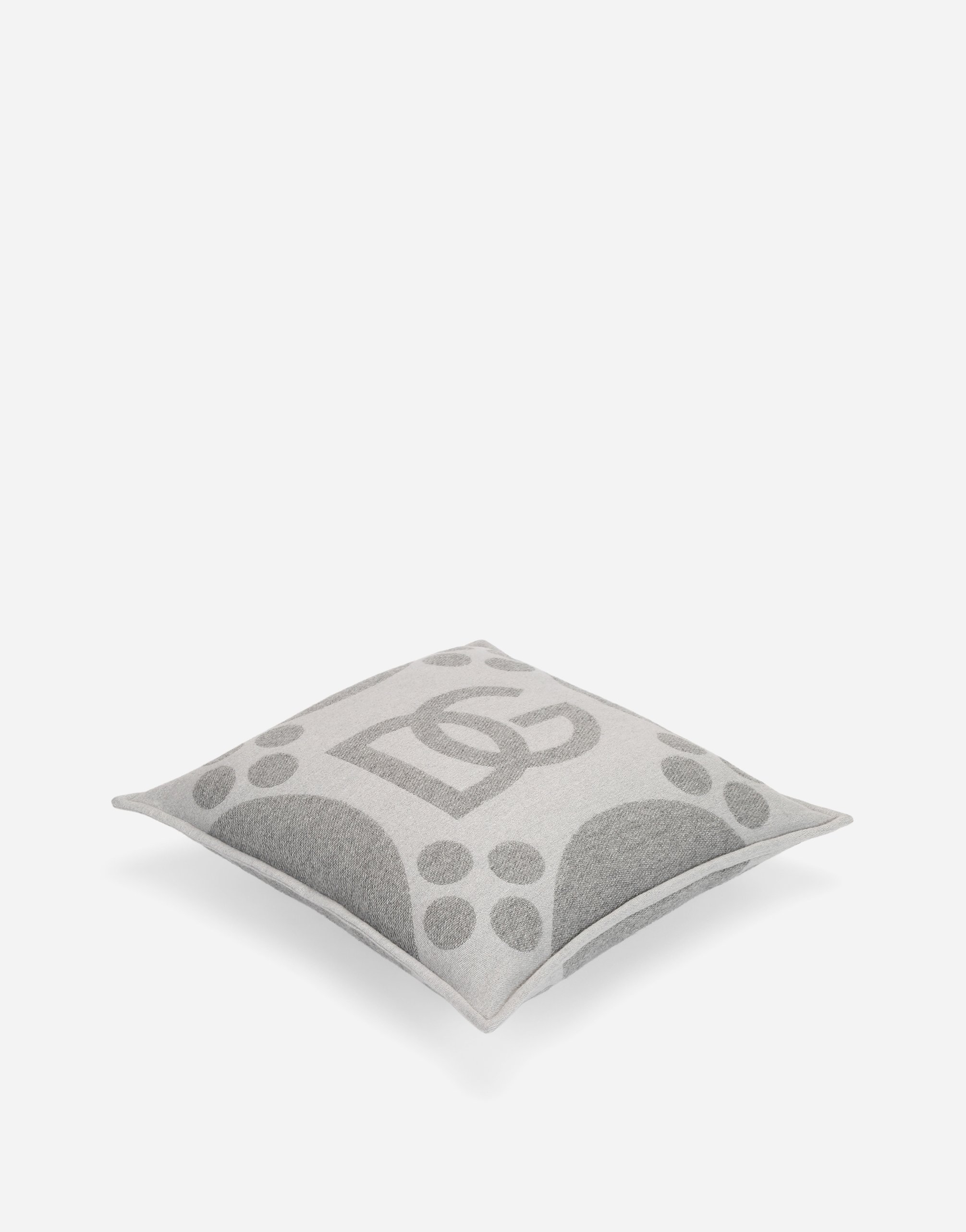 Dolce & Gabbana Wool Jacquard Cushion Medium In Gray