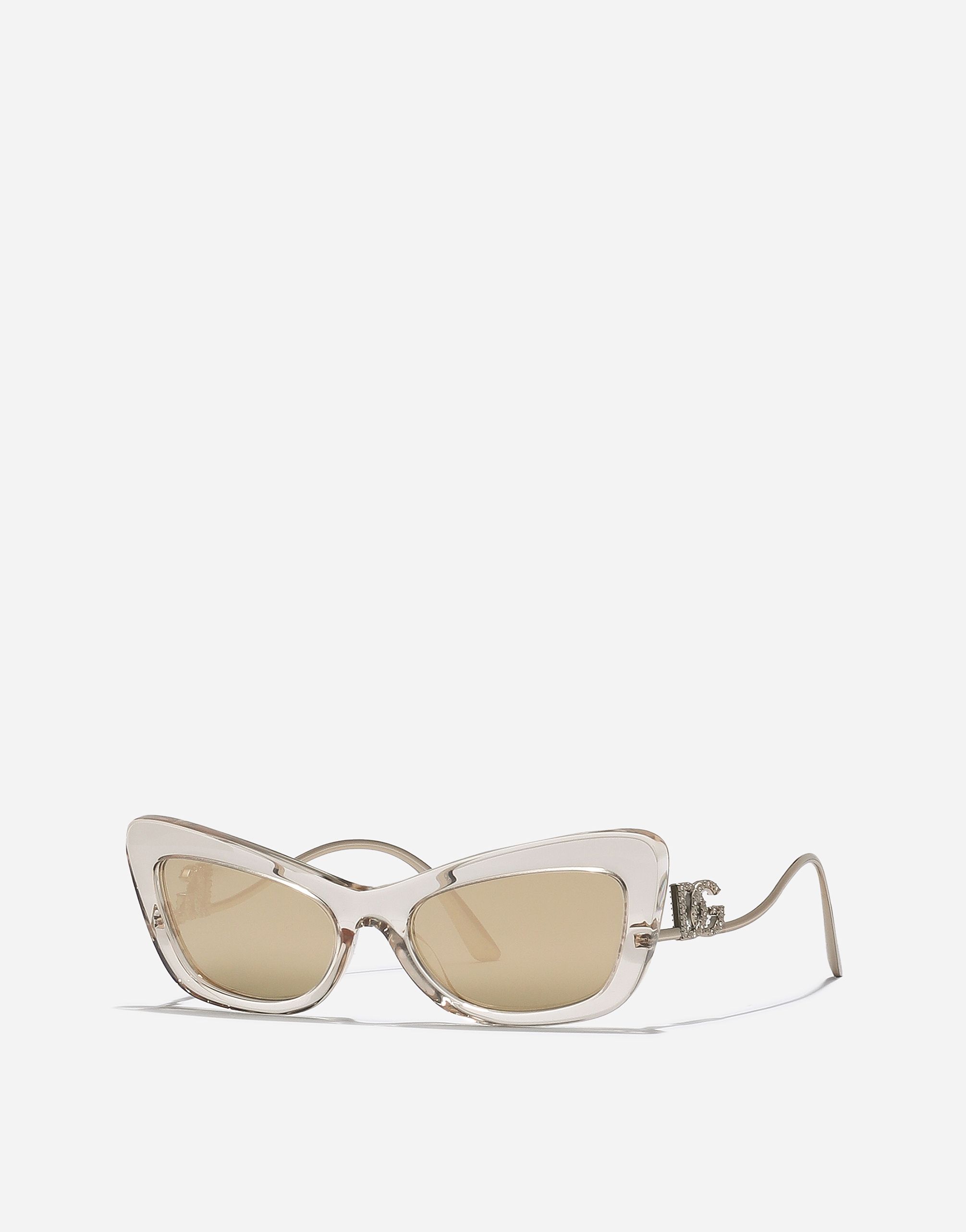 Dolce & Gabbana Dg Crystal Sunglasses In Transparent Camel