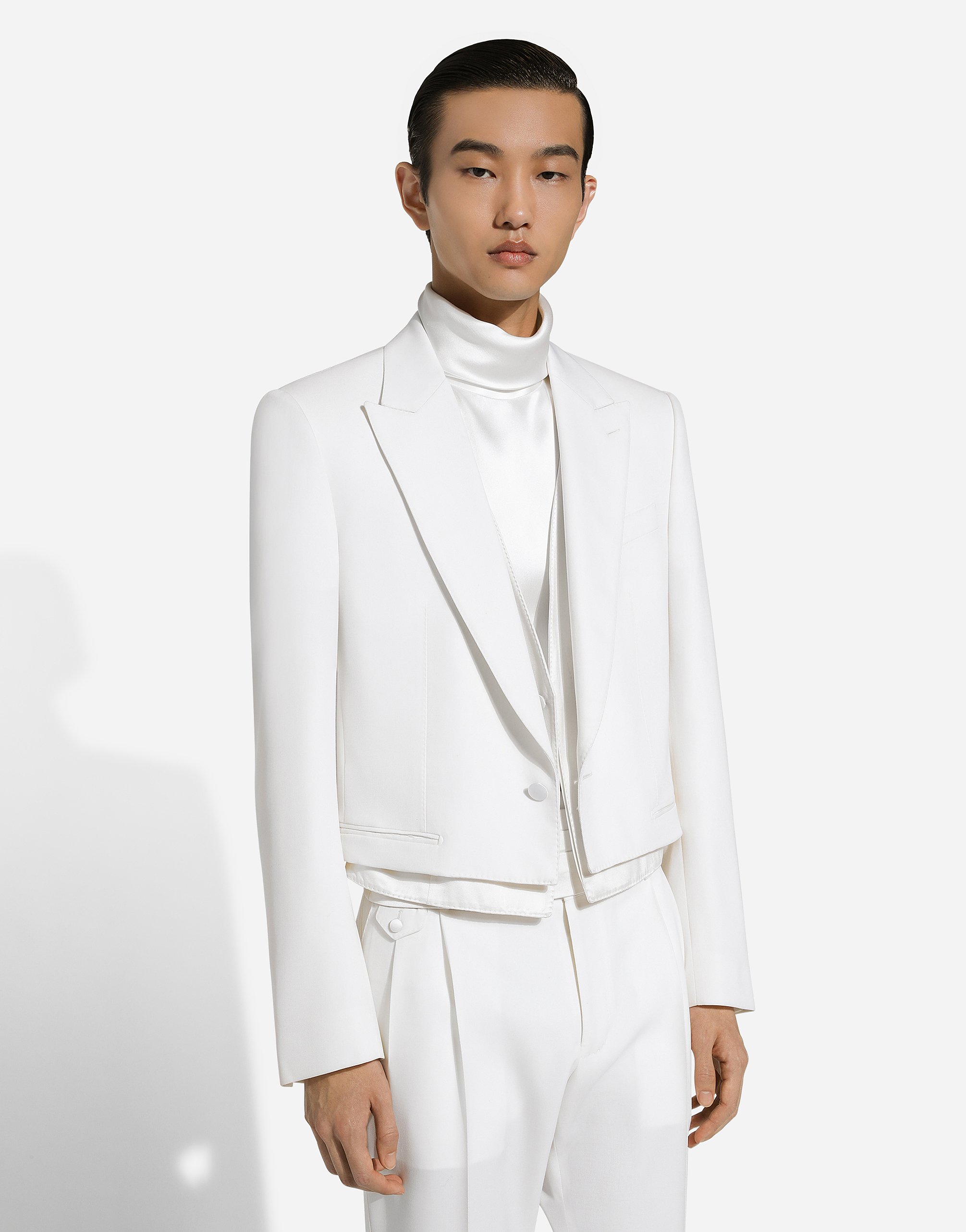 Dolce & Gabbana Single-breasted Sicilia-fit Jacket With Faux Vest In White