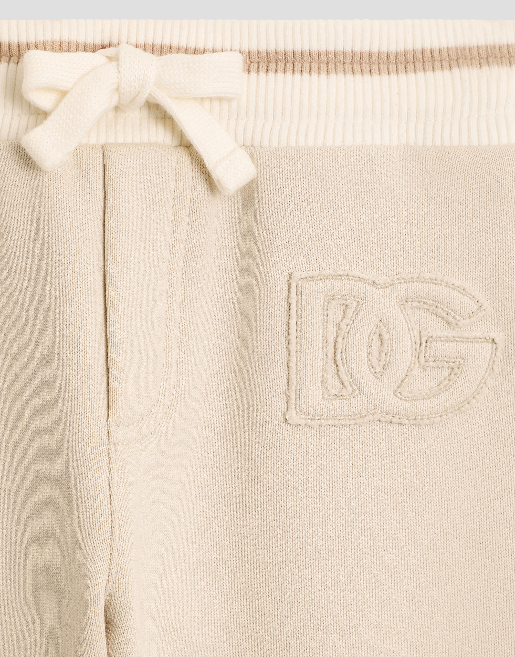  Dolce & Gabbana Oversized Fleece Trousers With Dg Patch And Leopard Print - Homme Pantalons Et Shorts Beige 12/18 Months 