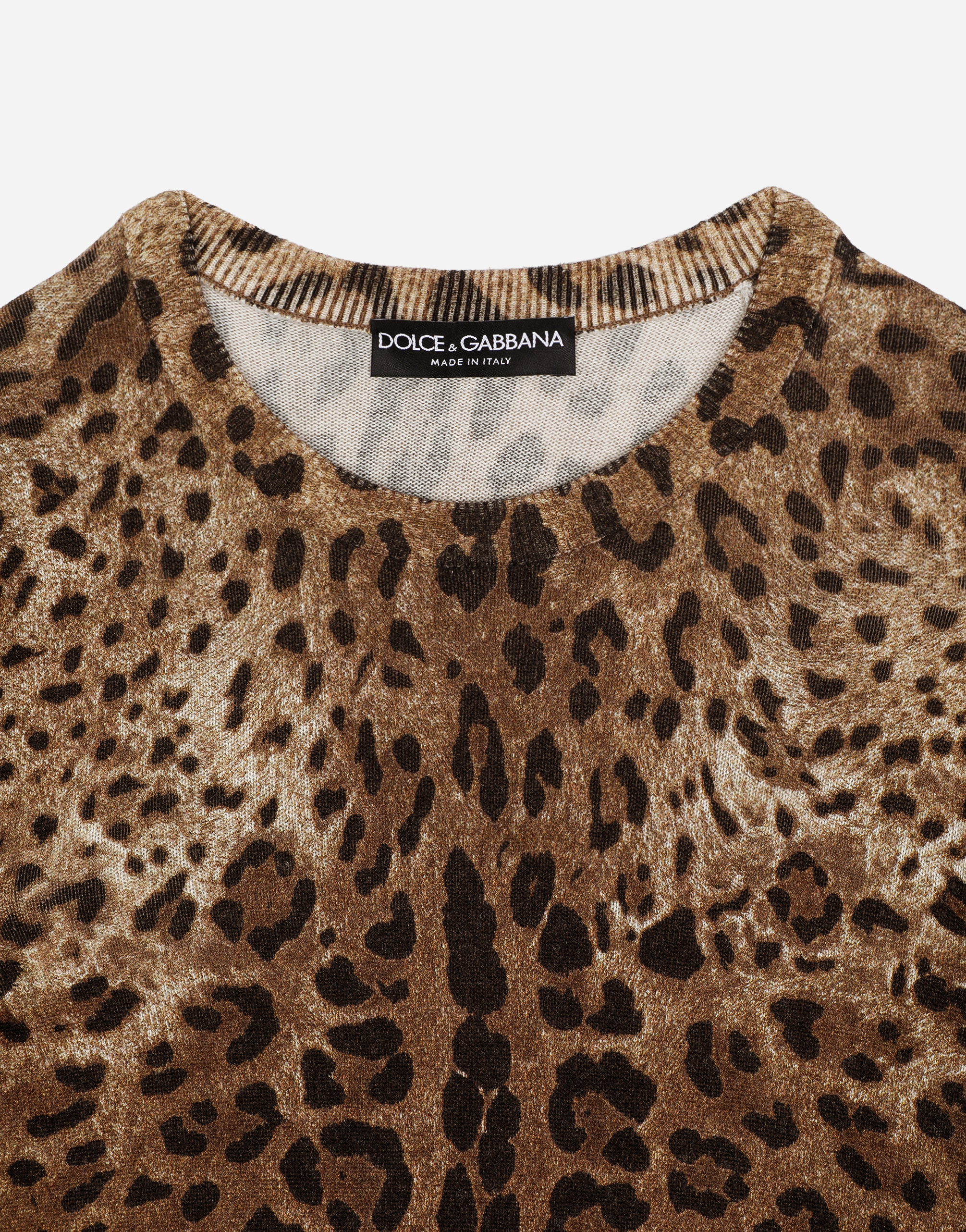 Leopard-print cashmere sweater