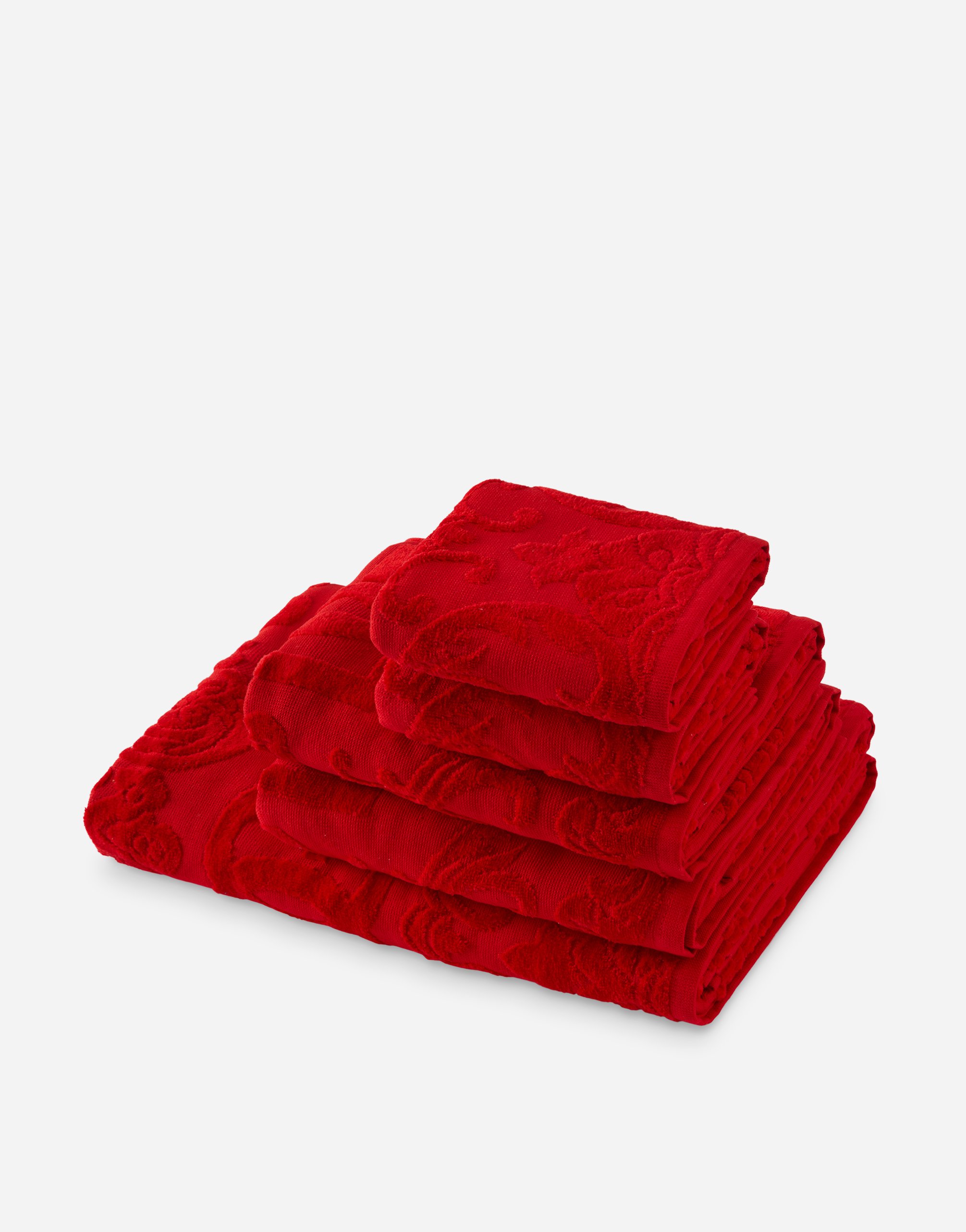 Shop Dolce & Gabbana Set 5 Cotton Towels In Multicolor