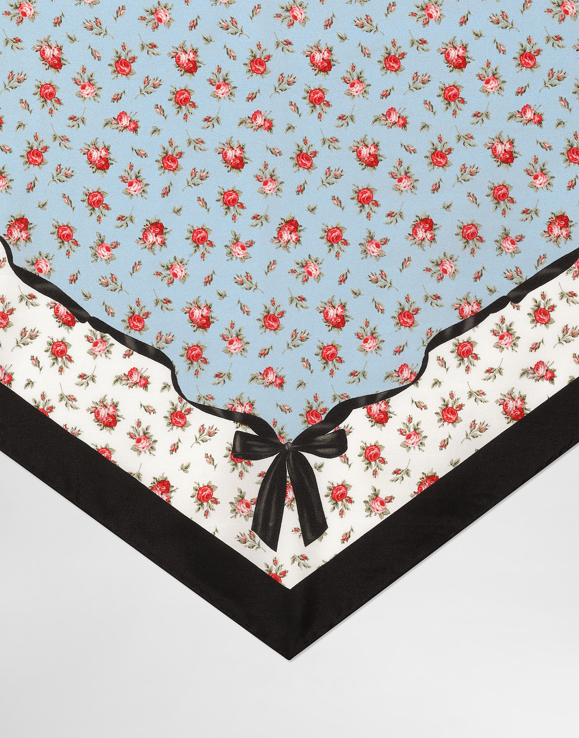  Dolce & Gabbana Dolce & Gabbana Small Rose-print Silk Twill Triangle Scarf - Woman Scarves And Silks Multicolor Onesize 