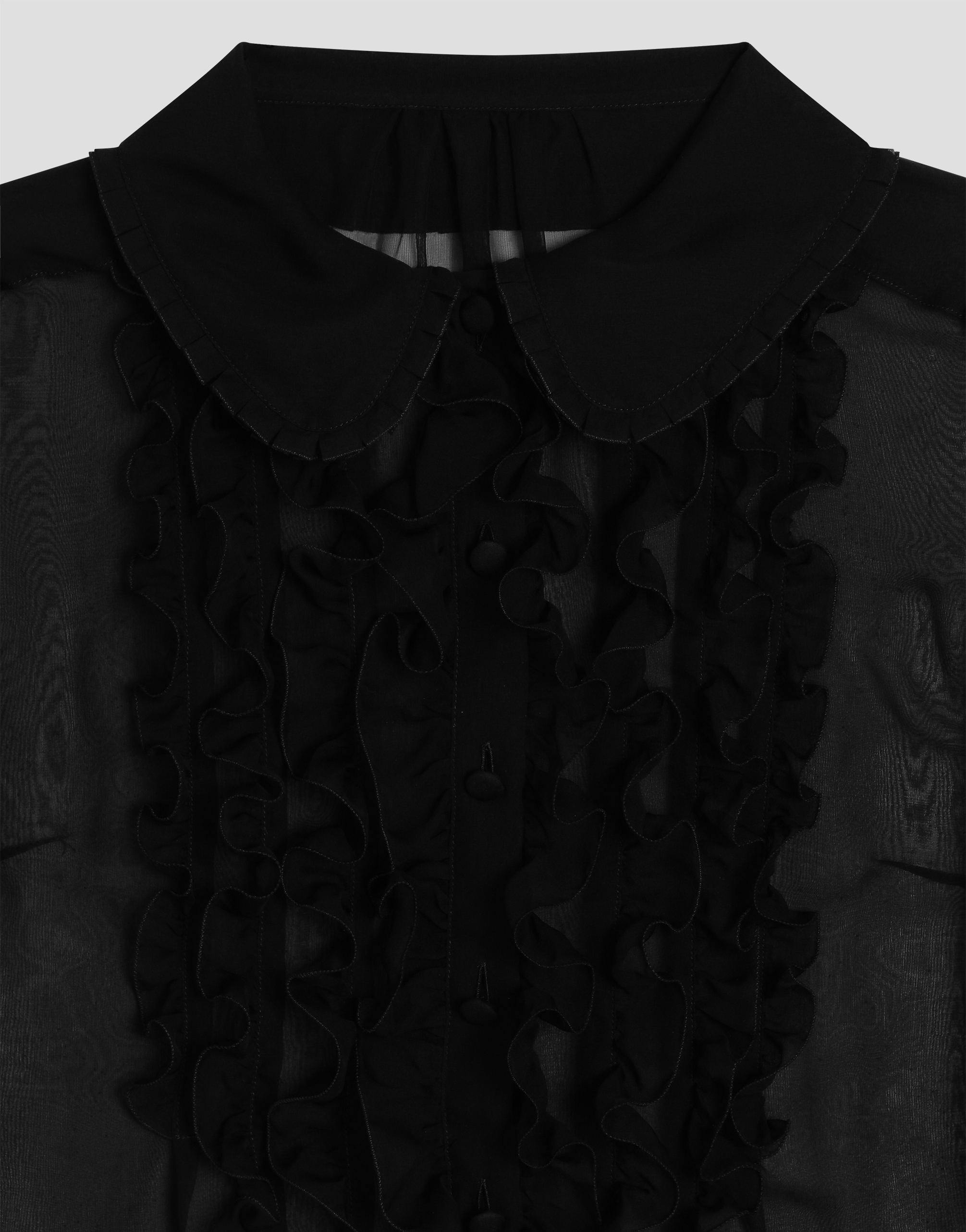  Dolce & Gabbana Hemd Aus Chiffon - Frau Collection Schwarz Seide 46 