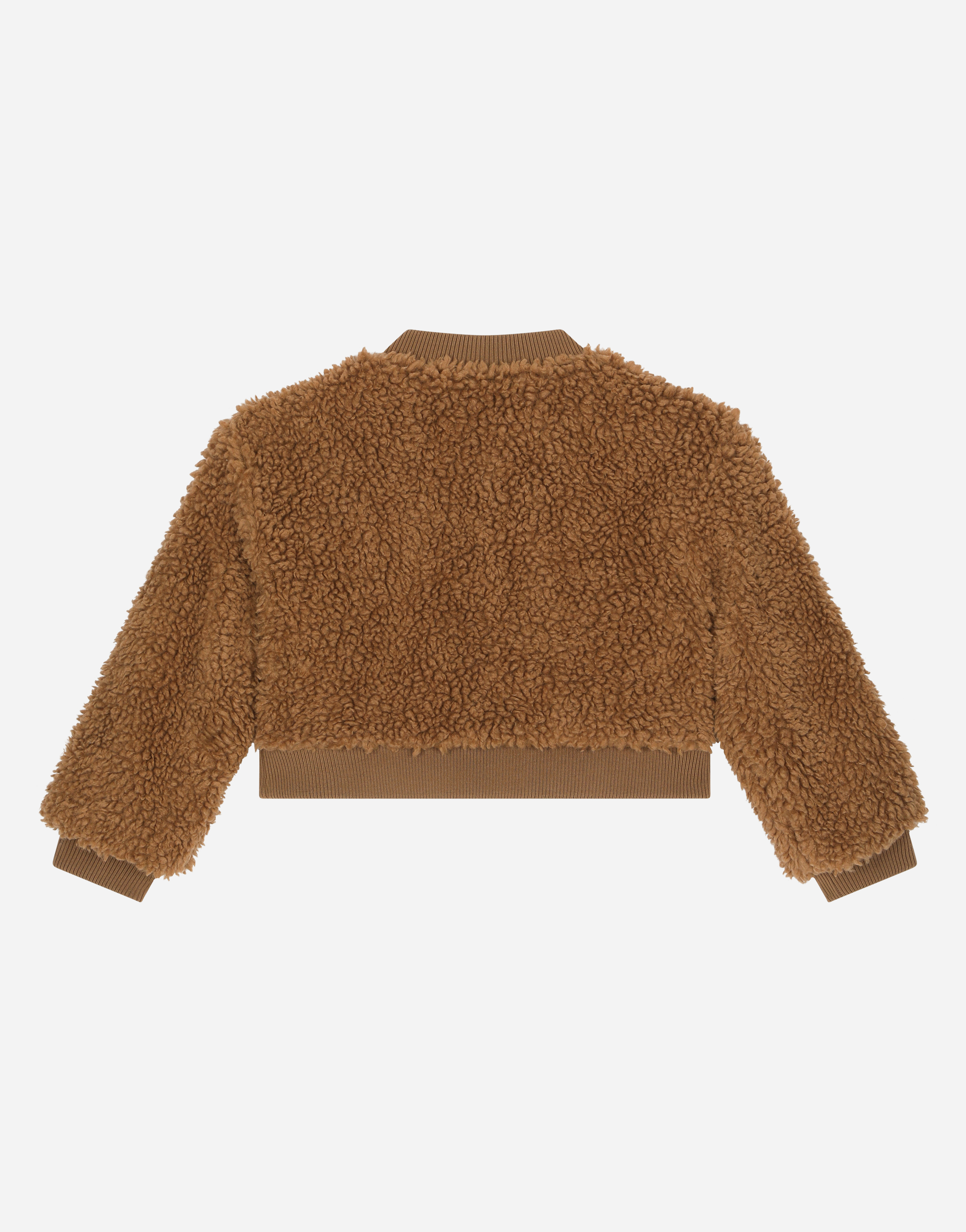 DOLCE & GABBANA PADDED FAUX SHEARLING BOMBER JACKET