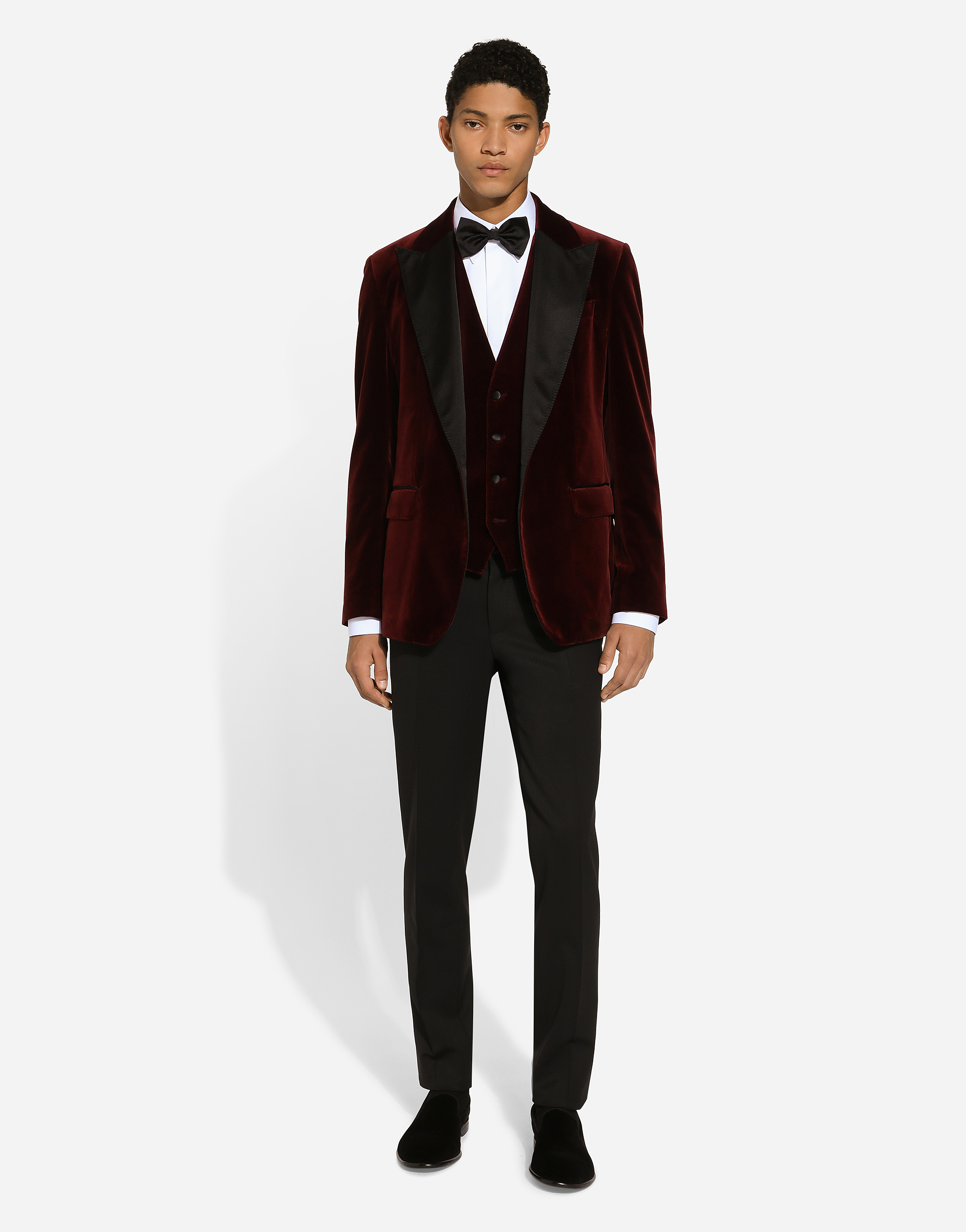 Dolce & Gabbana Velvet Tuxedo Jacket In Purple