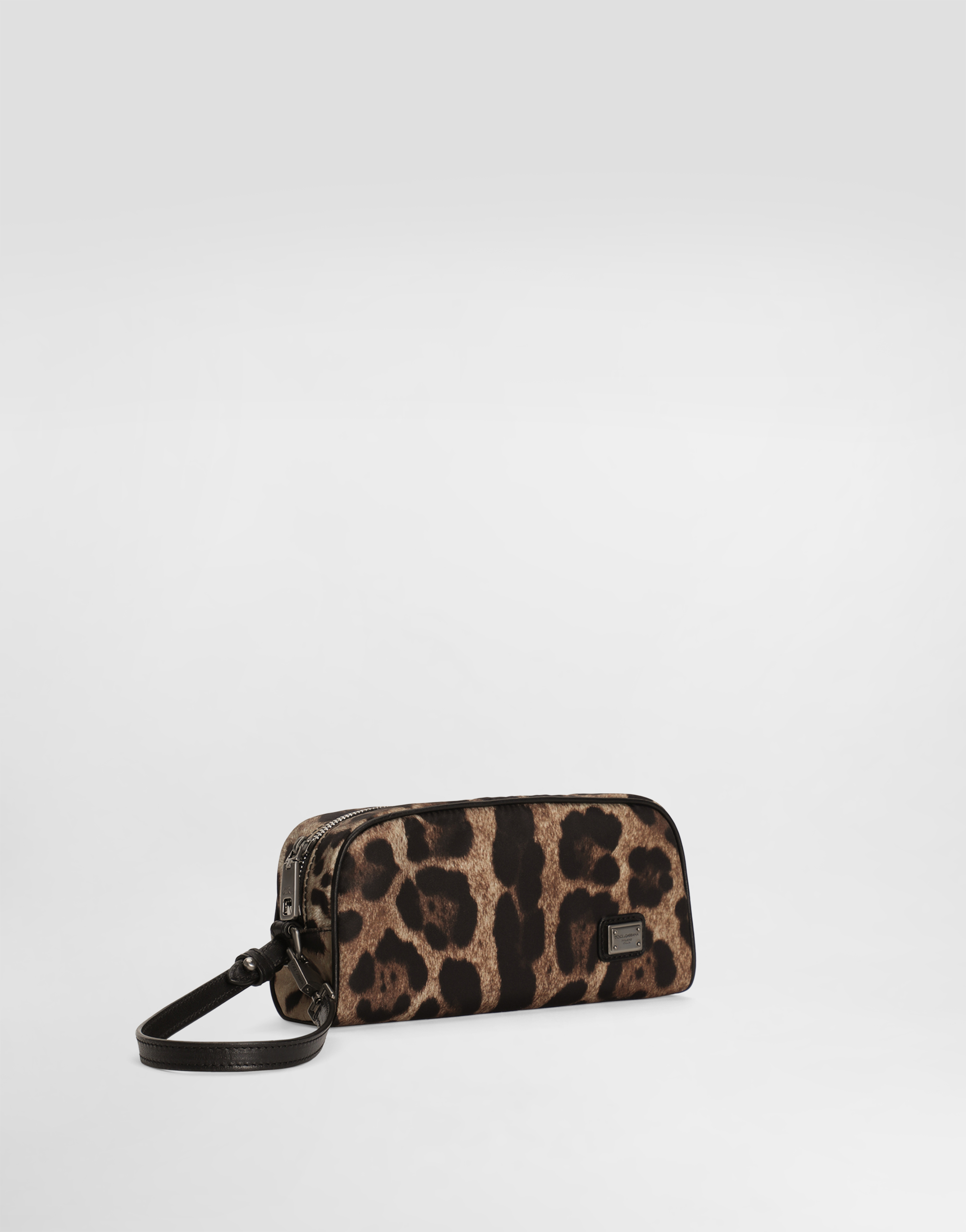  Dolce & Gabbana Dolce & Gabbana Leopard-print Nylon Necessaire - Man Briefcase And Clutches Animal Print Onesize 