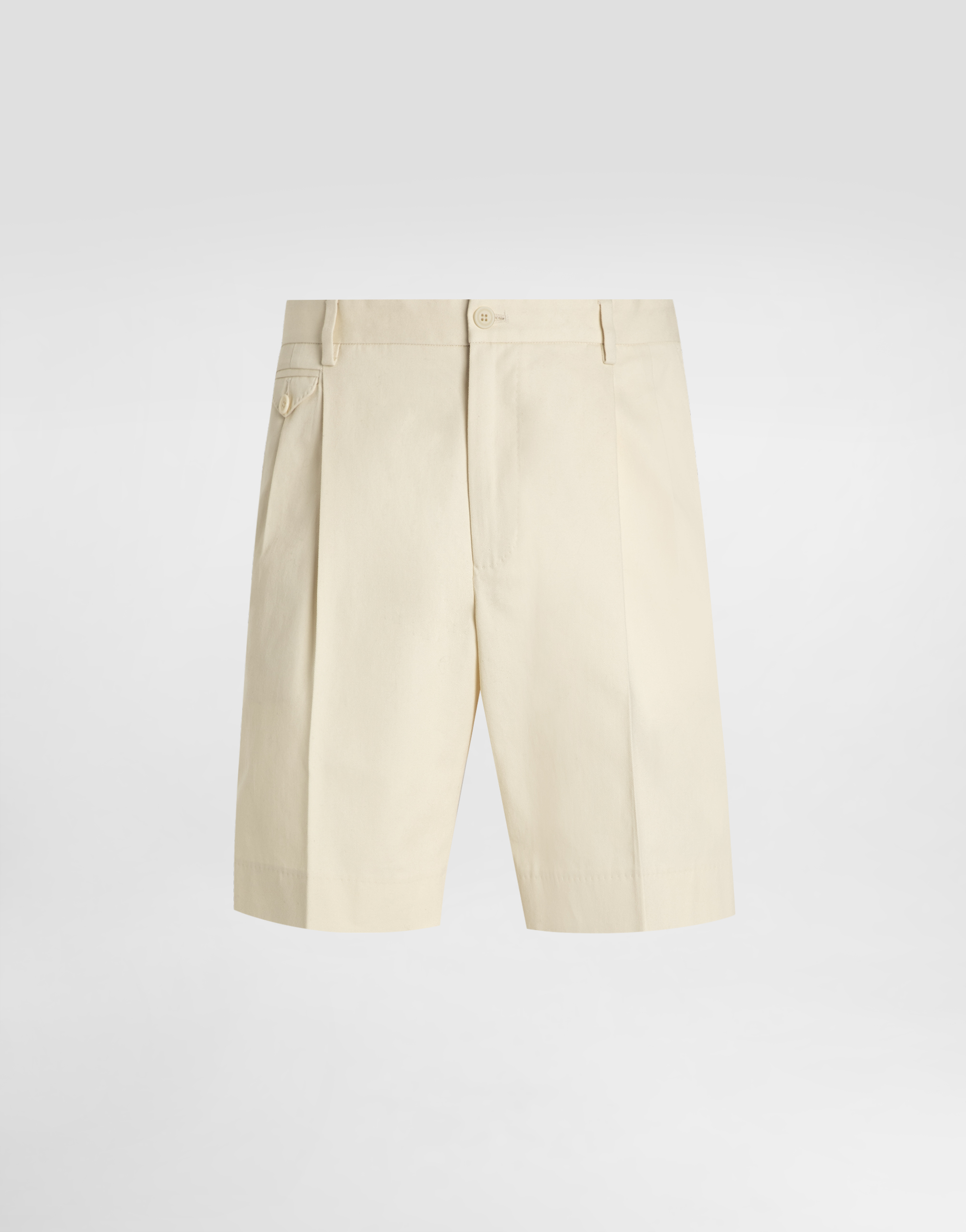 Dolce & Gabbana Cotton Gabardine Bermuda Shorts In Neutral