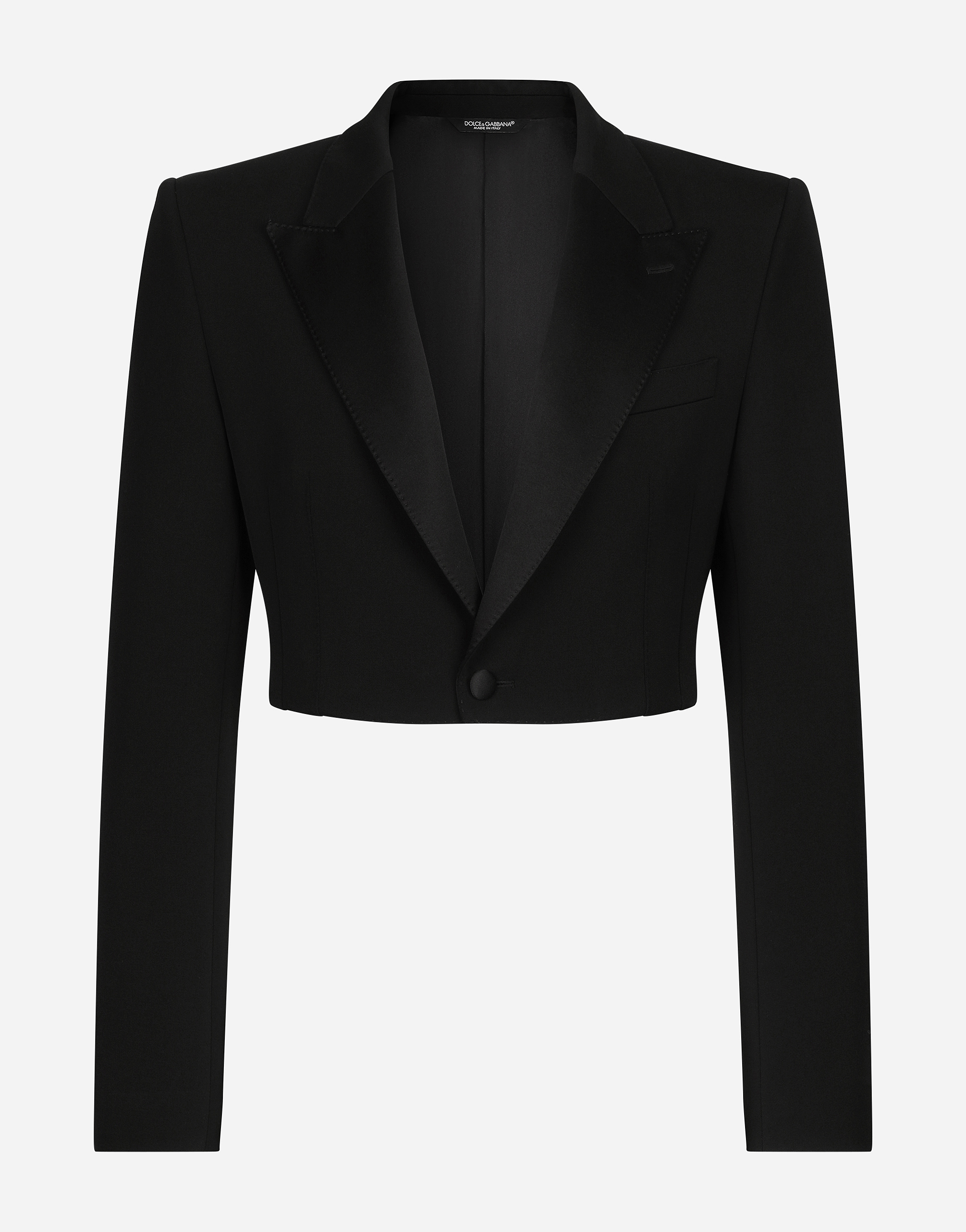Dolce & Gabbana Single-breasted Wool Spencer Jacket - Man Suits And Blazers Black Wool