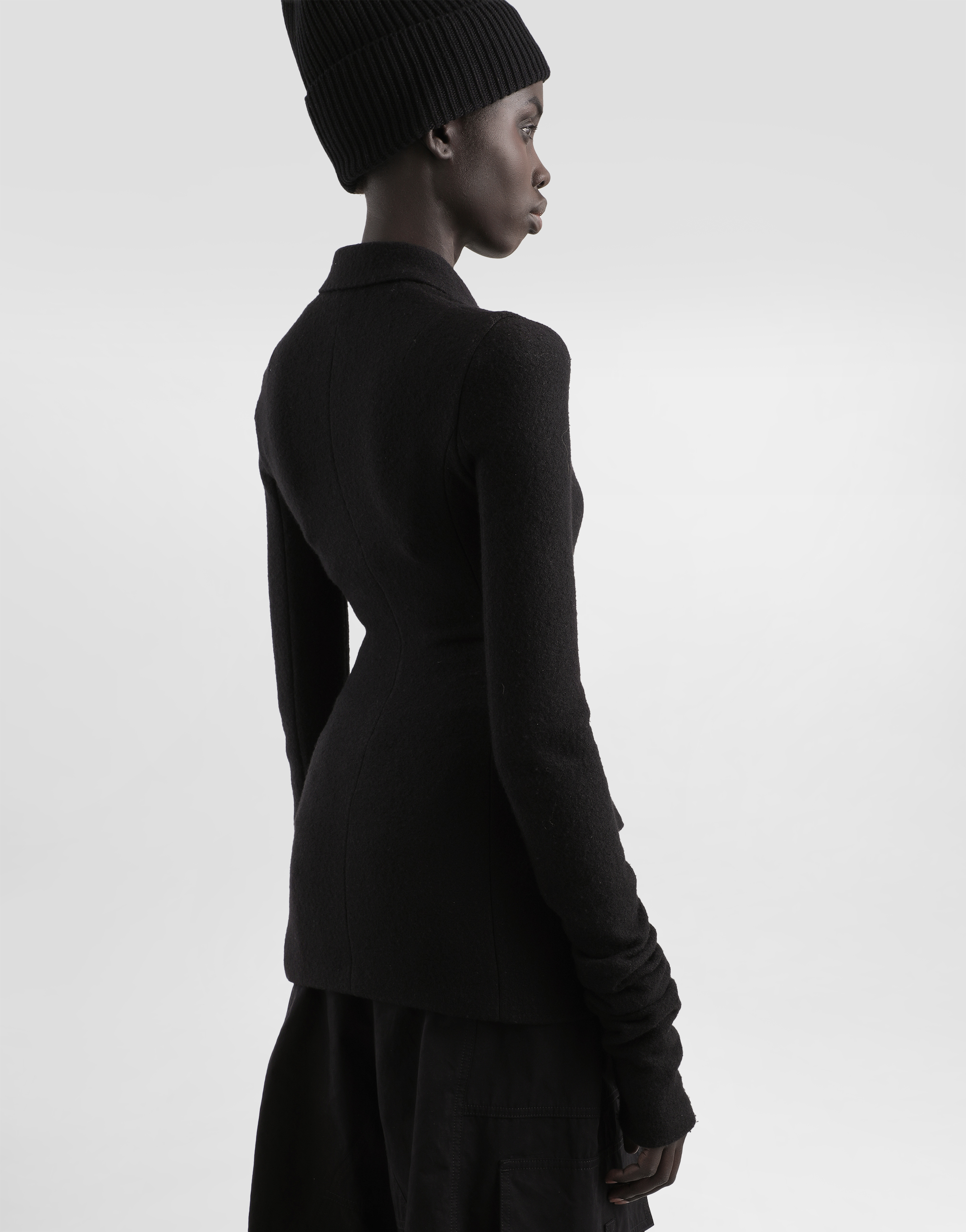 Double-breasted jacket inwool cloth
