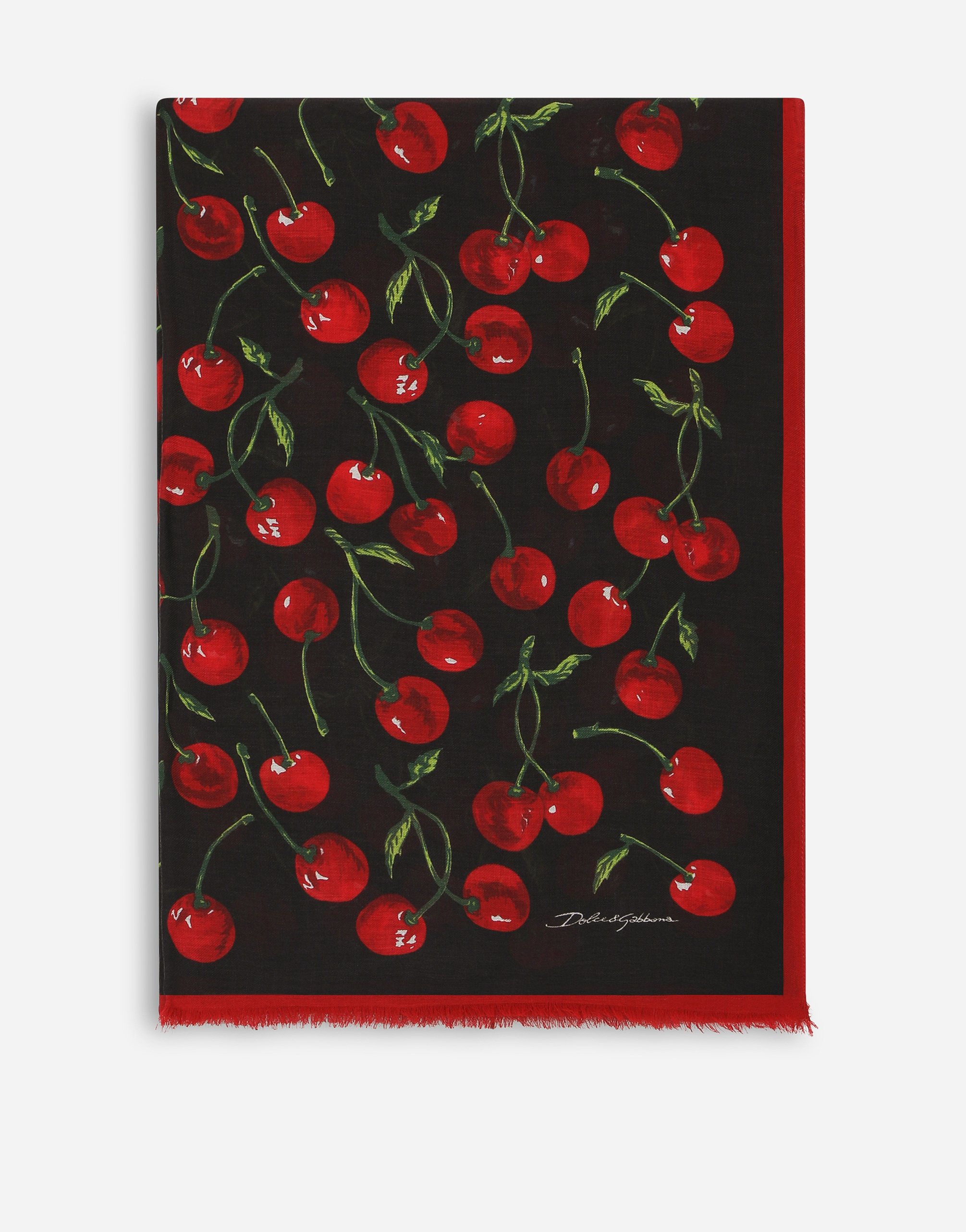 Shop Dolce & Gabbana Cherry-print Cashmere And Modal Scarf (135x200) In Multicolor