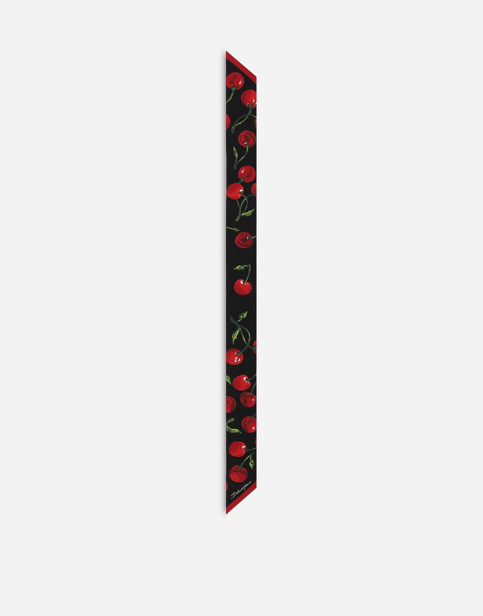 Shop Dolce & Gabbana Cherry-print Twill Headscarf (6x100) In Multicolor