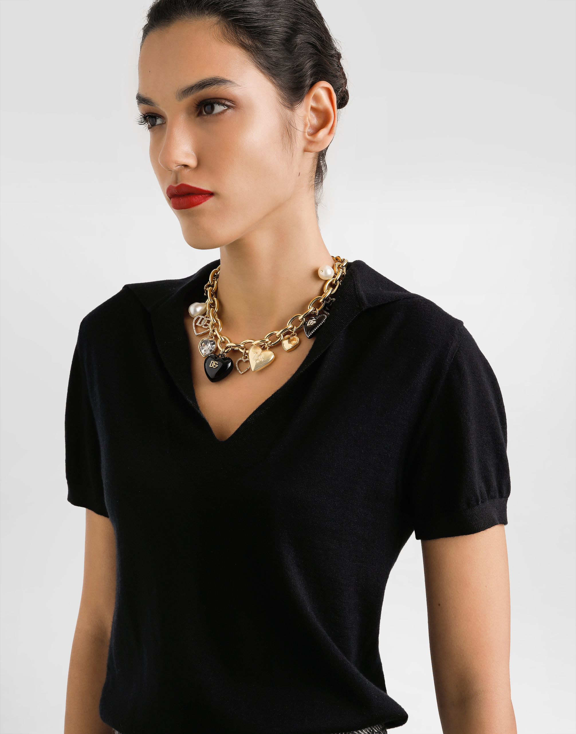 Dolce & Gabbana Cashmere Polo Pullover In Black
