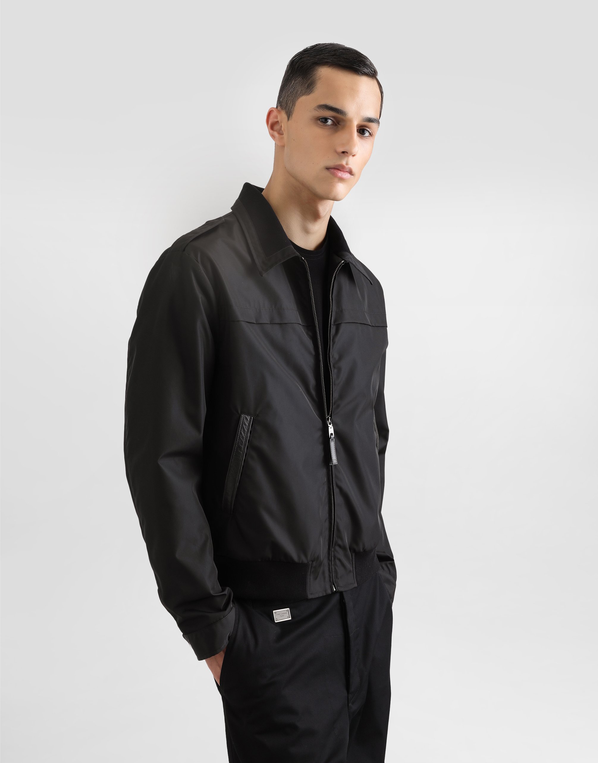 Dolce & Gabbana Canvas Bomber Jacket With Tag In Black
