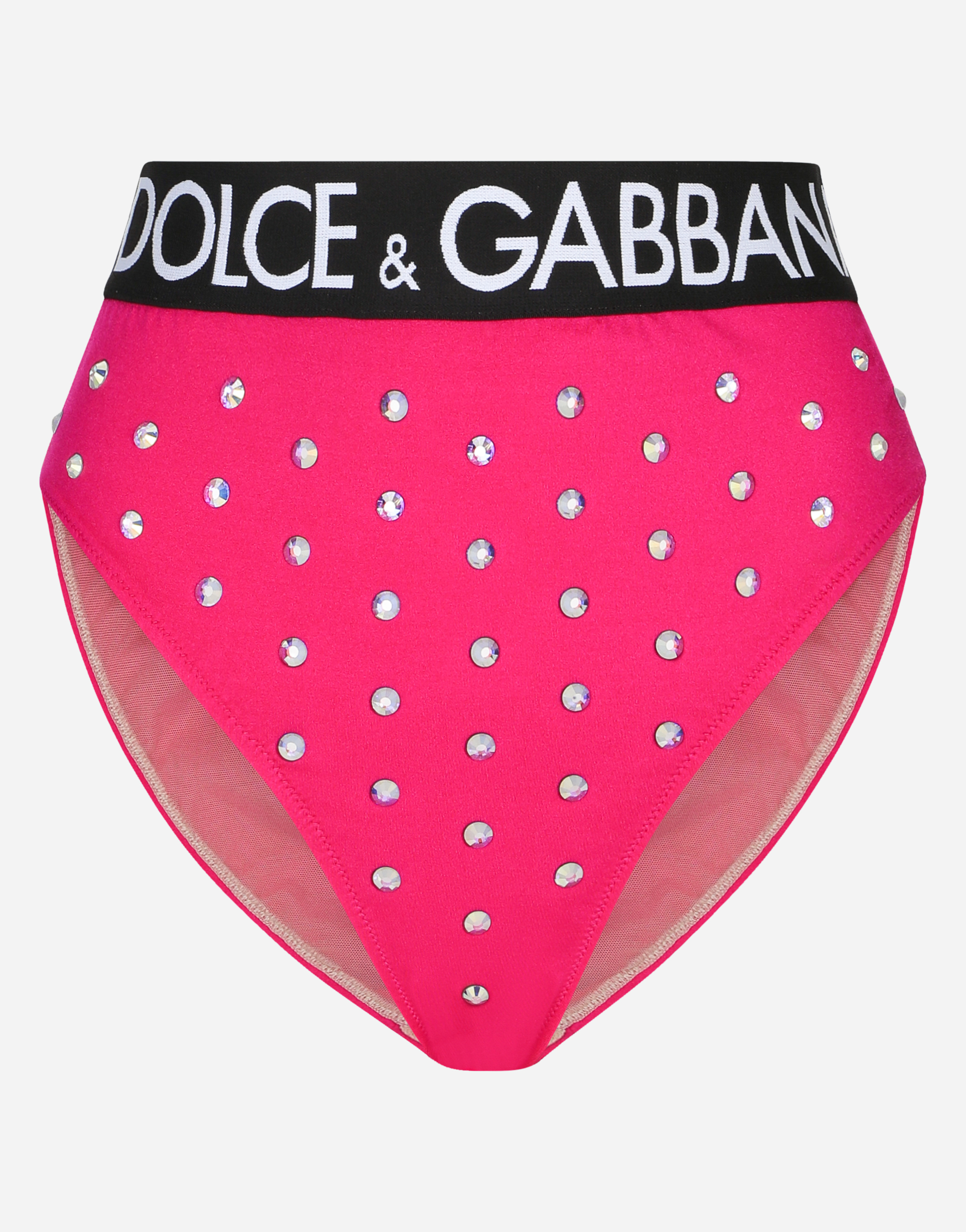 DOLCE & GABBANA HIGH-WAISTED PANTIES WITH RHINESTONES