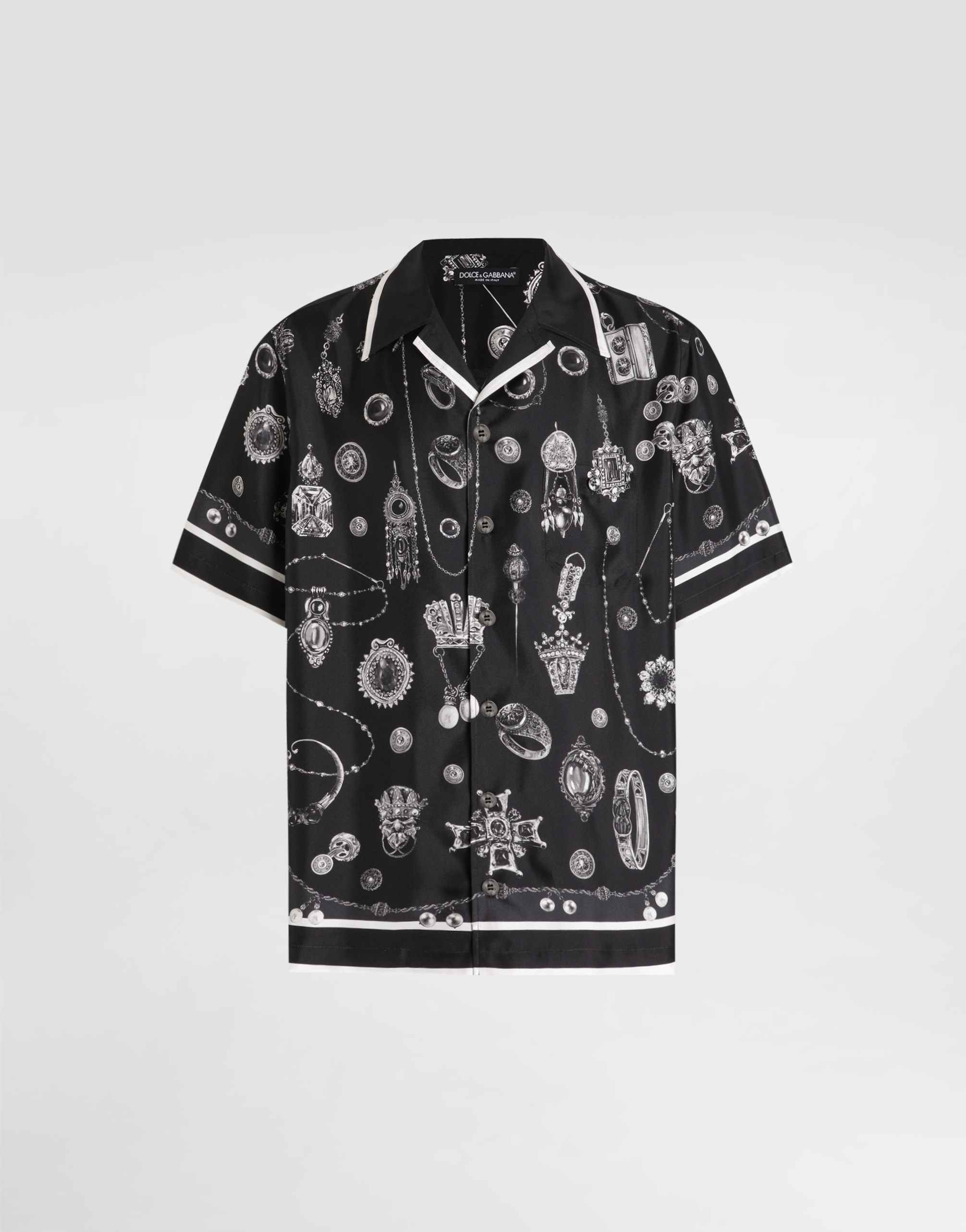 Tシャツ・カットソー Dolce & Gabbana SS23 HAWAII PRINT SHIRT (G5KJ5T_HH5C6HH4JK) Medal-print hawaii silk twill shirt in Print for Men