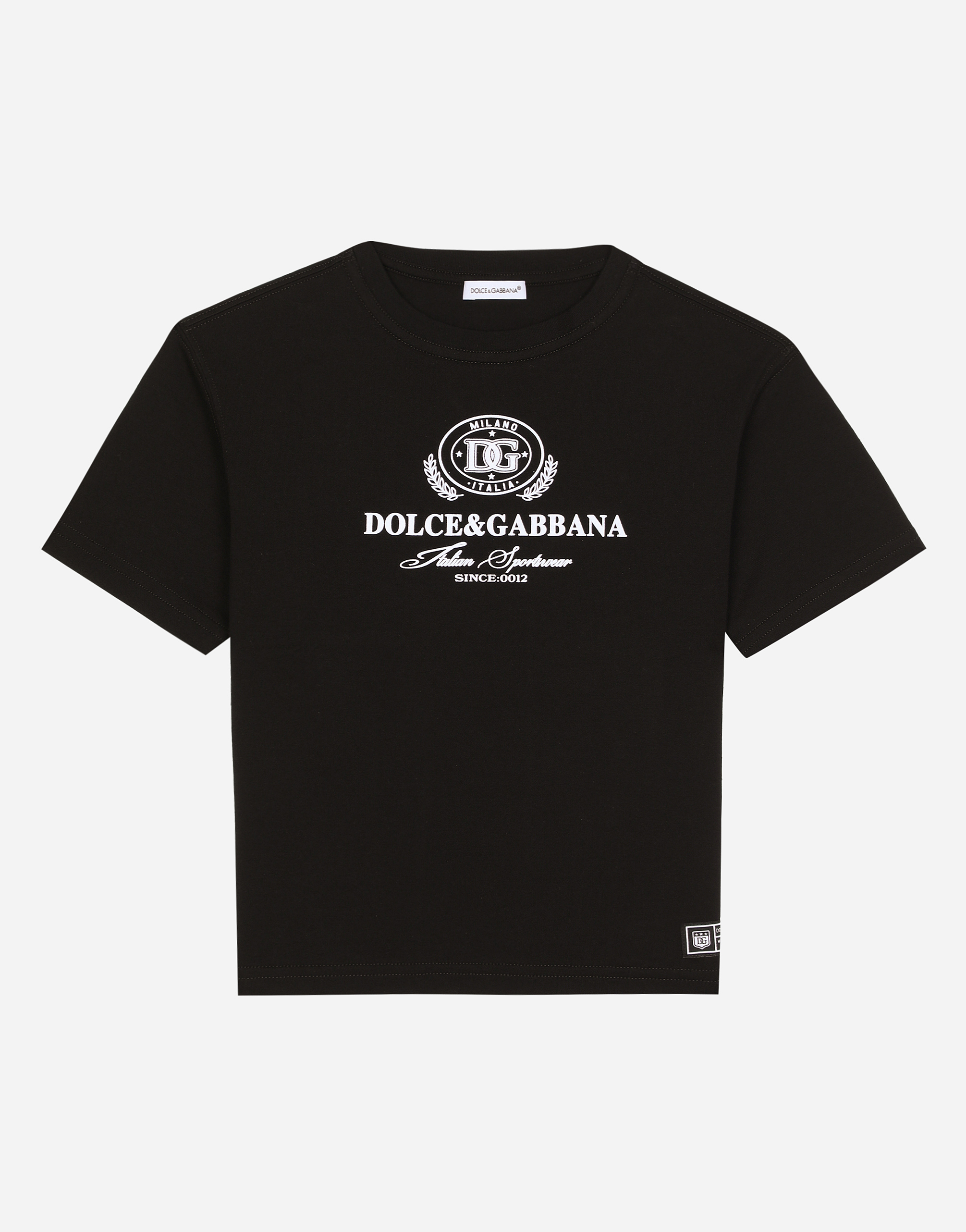 Blackのボーイズ Dolce&Gabbanaロゴ ジャージー Tシャツ