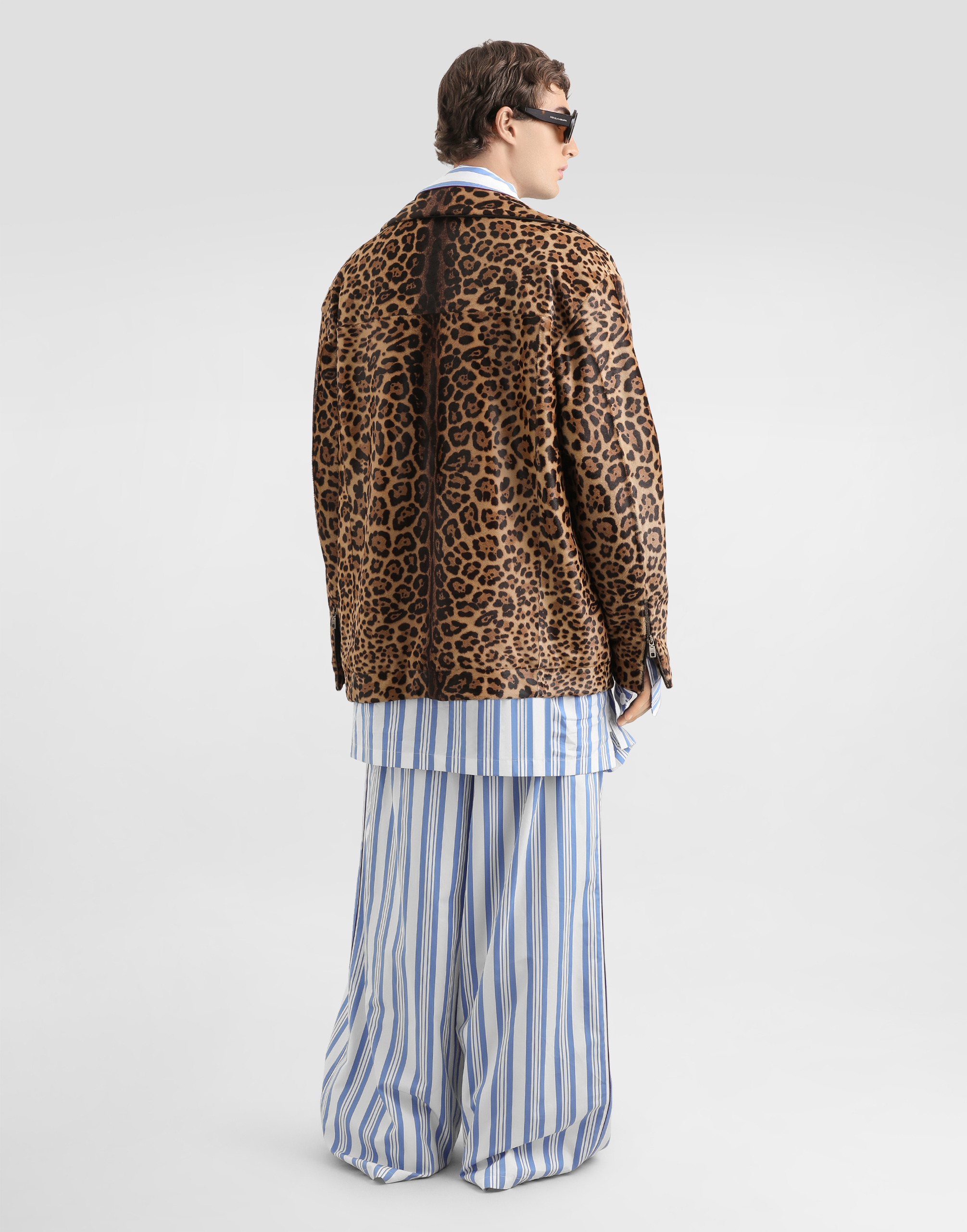  Dolce & Gabbana Giubbotto Stile Camicia In Cavallino Stampa Leopardo - Uomo Cappotti E Giubbotti Multicolore 48 