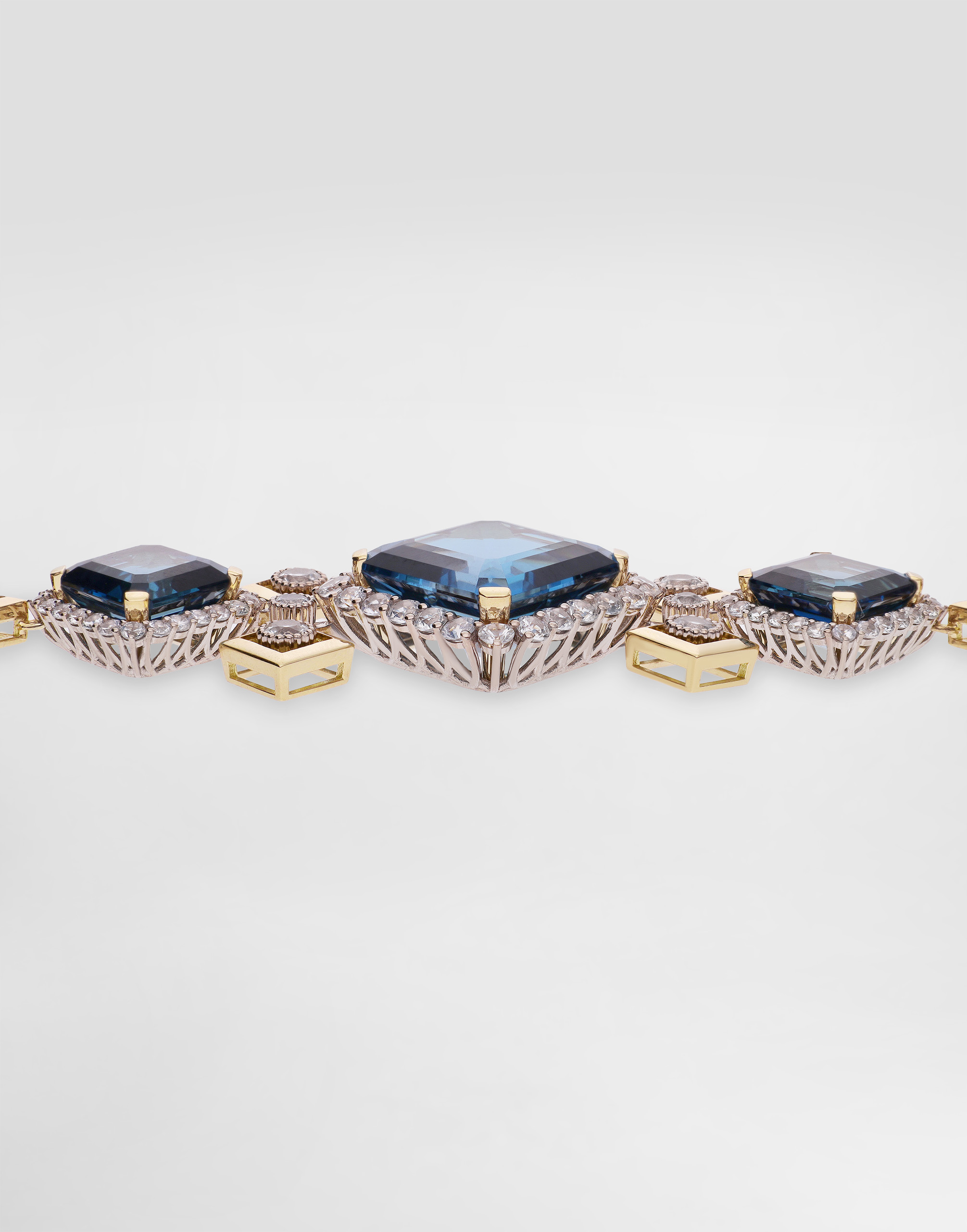 Dolce & Gabbana Eleganza Bracelet 18-carat White And Yellow Gold, Topazes, And Sapphires In Gold