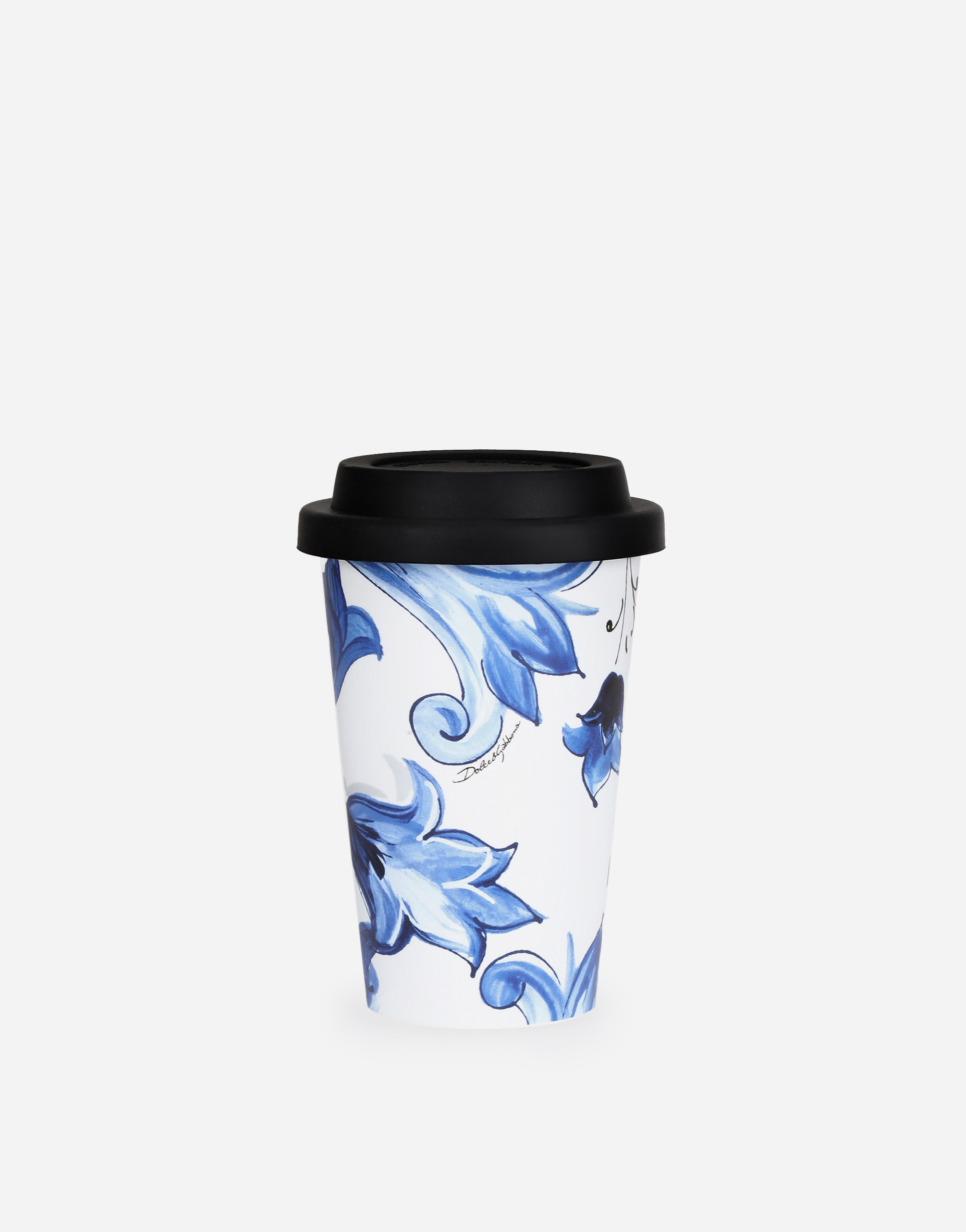 Dolce & Gabbana Ceramic Travel Mug In Blue