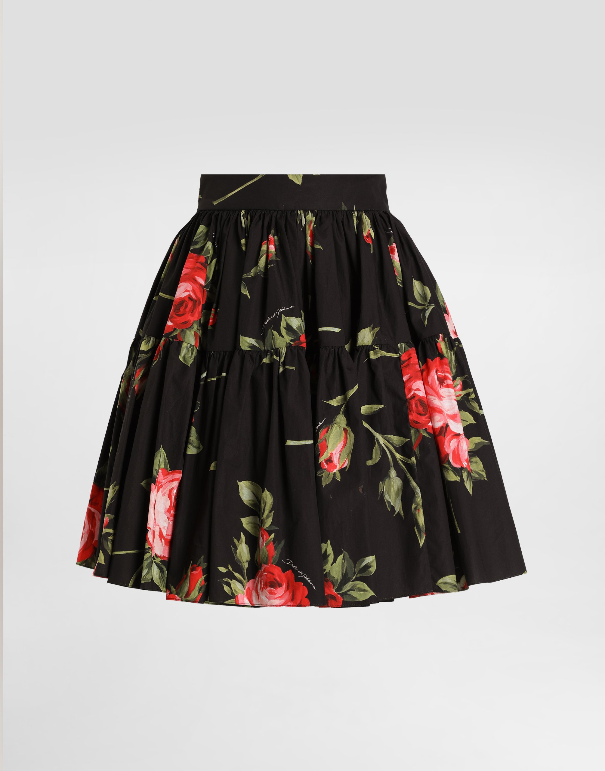 Dolce & Gabbana Rose Bouquet-print Short Skirt In Multi