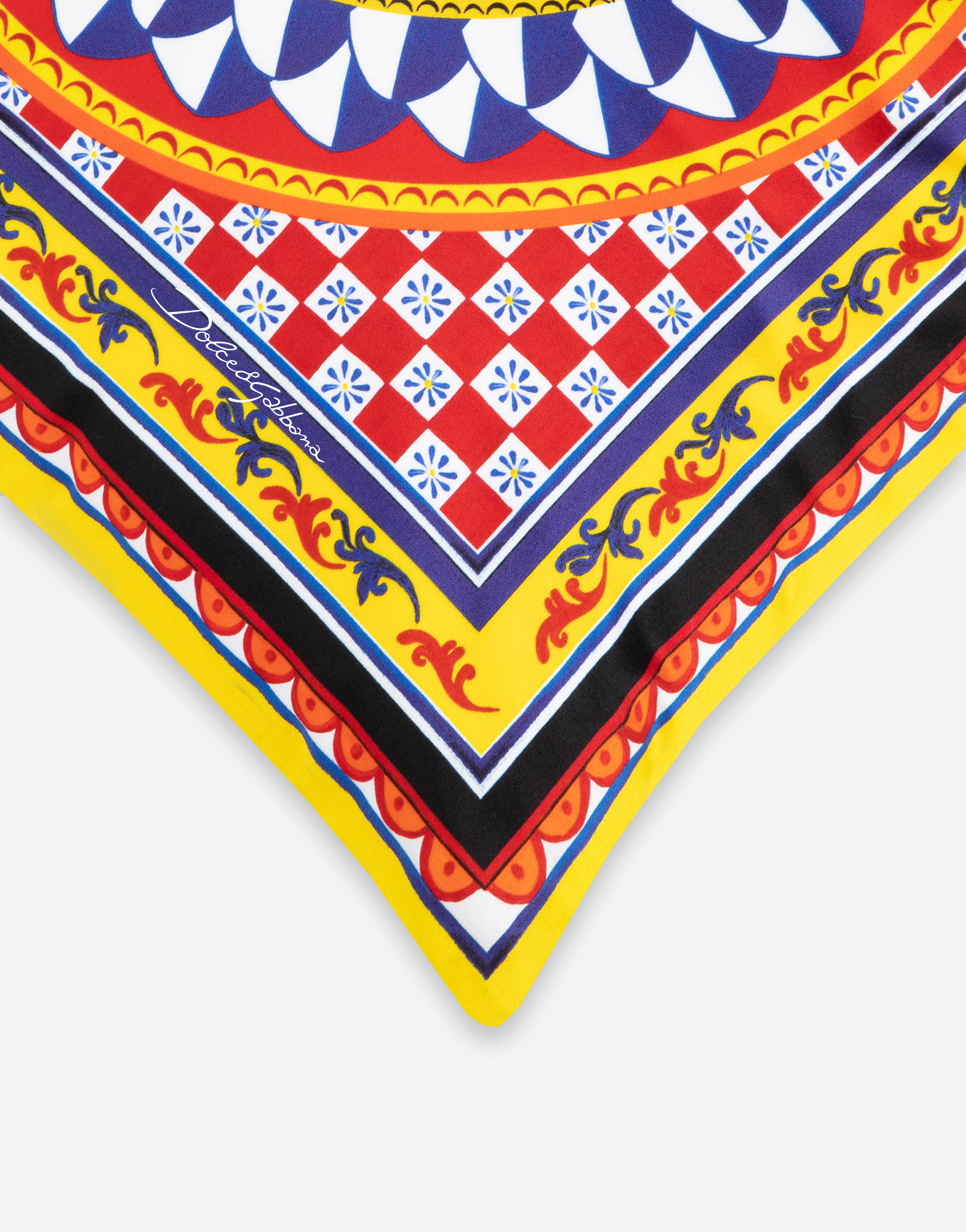 Dolce & Gabbana Duchesse Cotton Cushion Small Multicolor Unisex Onesize In Multicolor