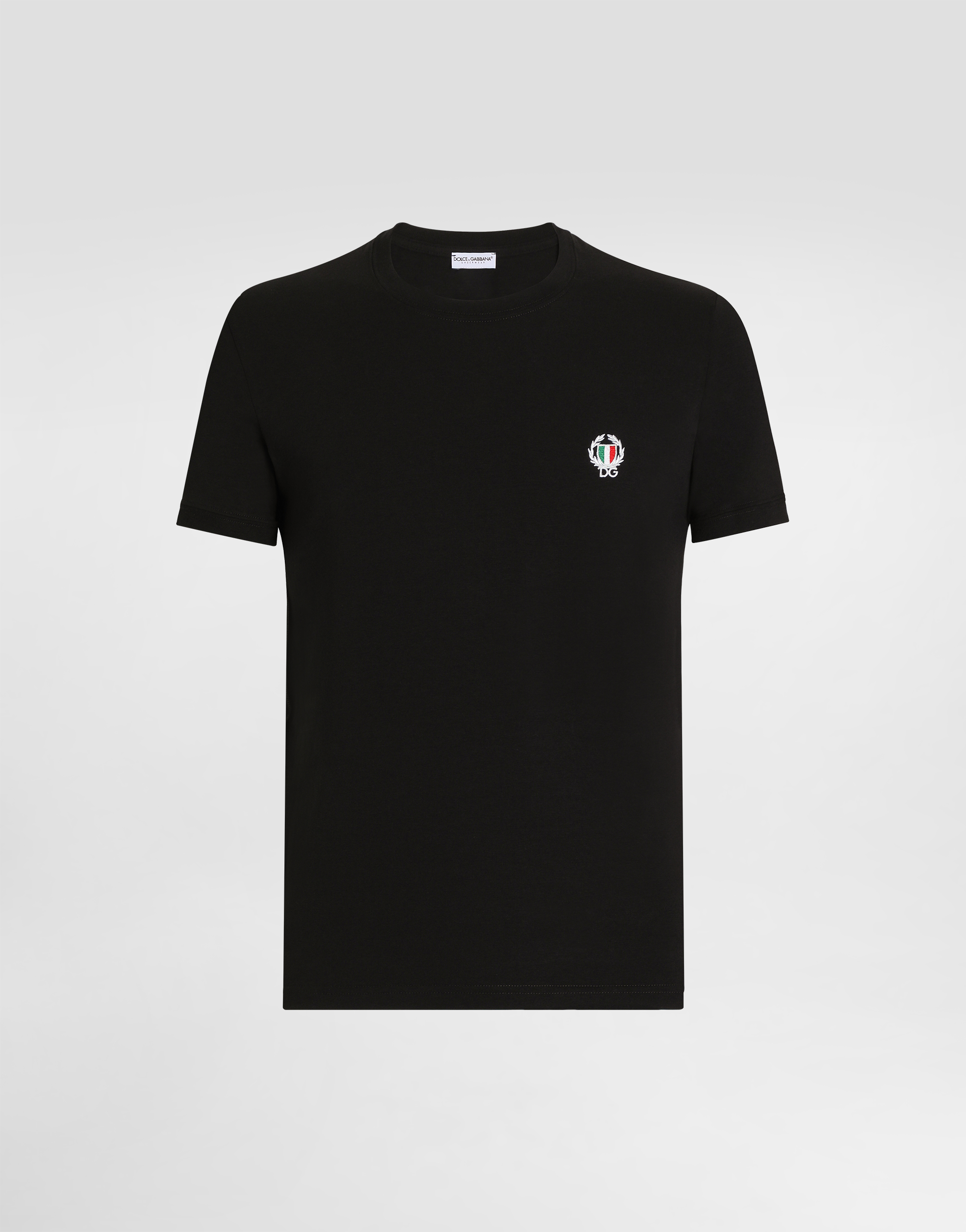 Bielastic tshirt in cotton jersey in BLACK for Men Dolce&Gabbana®