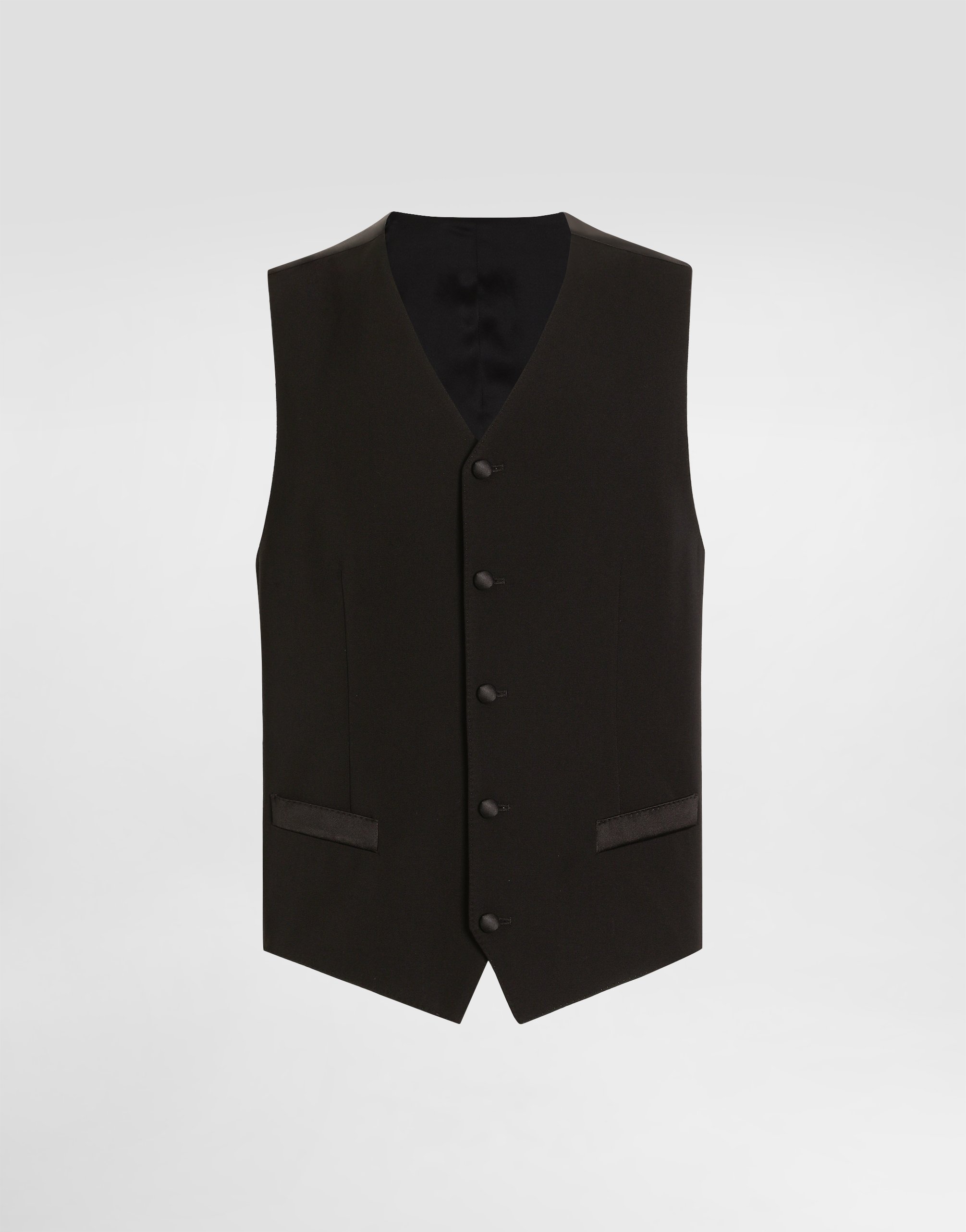 Dolce & Gabbana Wool And Silk Vest - Man Suits And Blazers Black
