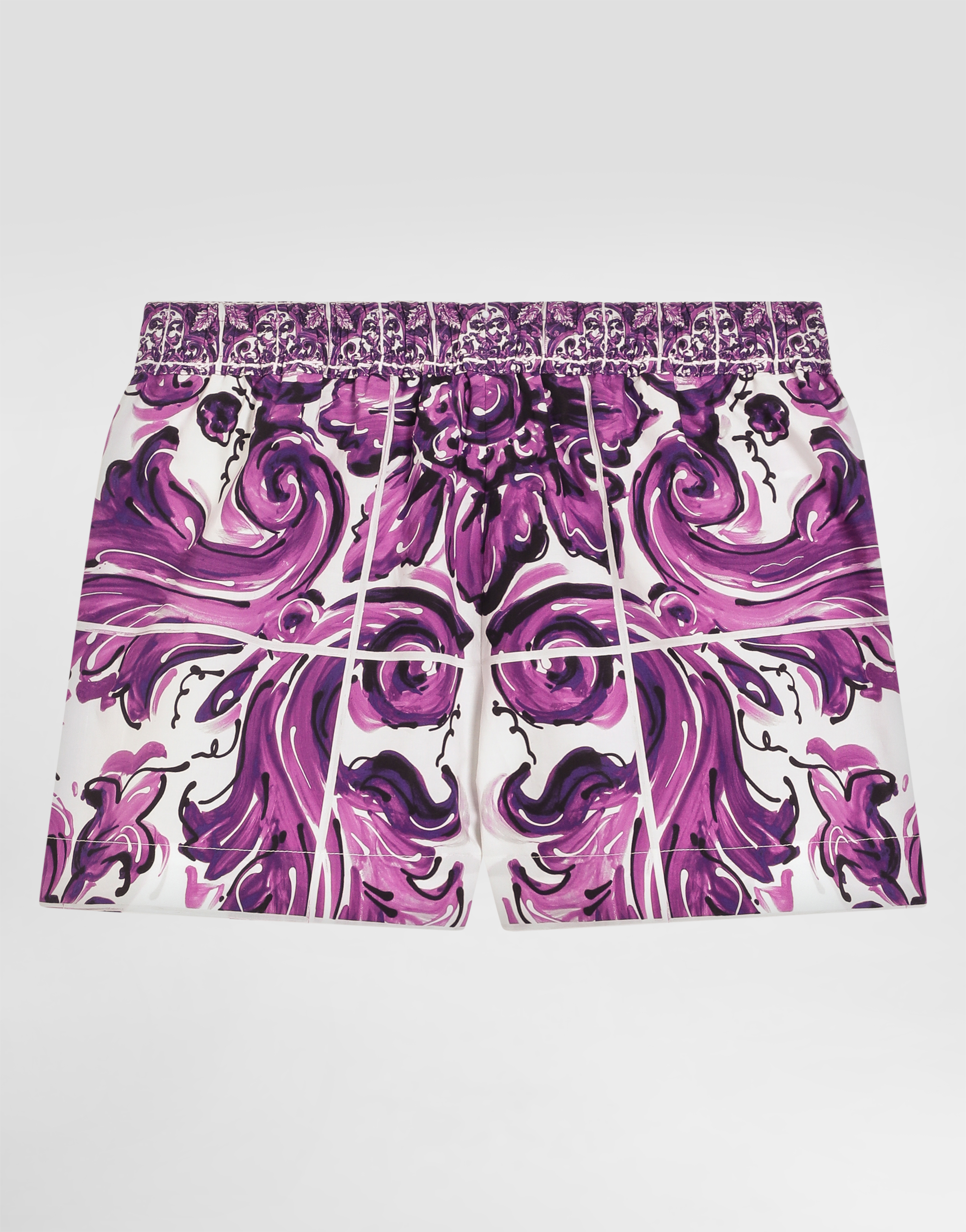 Dolce & Gabbana Majolica-print Poplin Shorts In Multi
