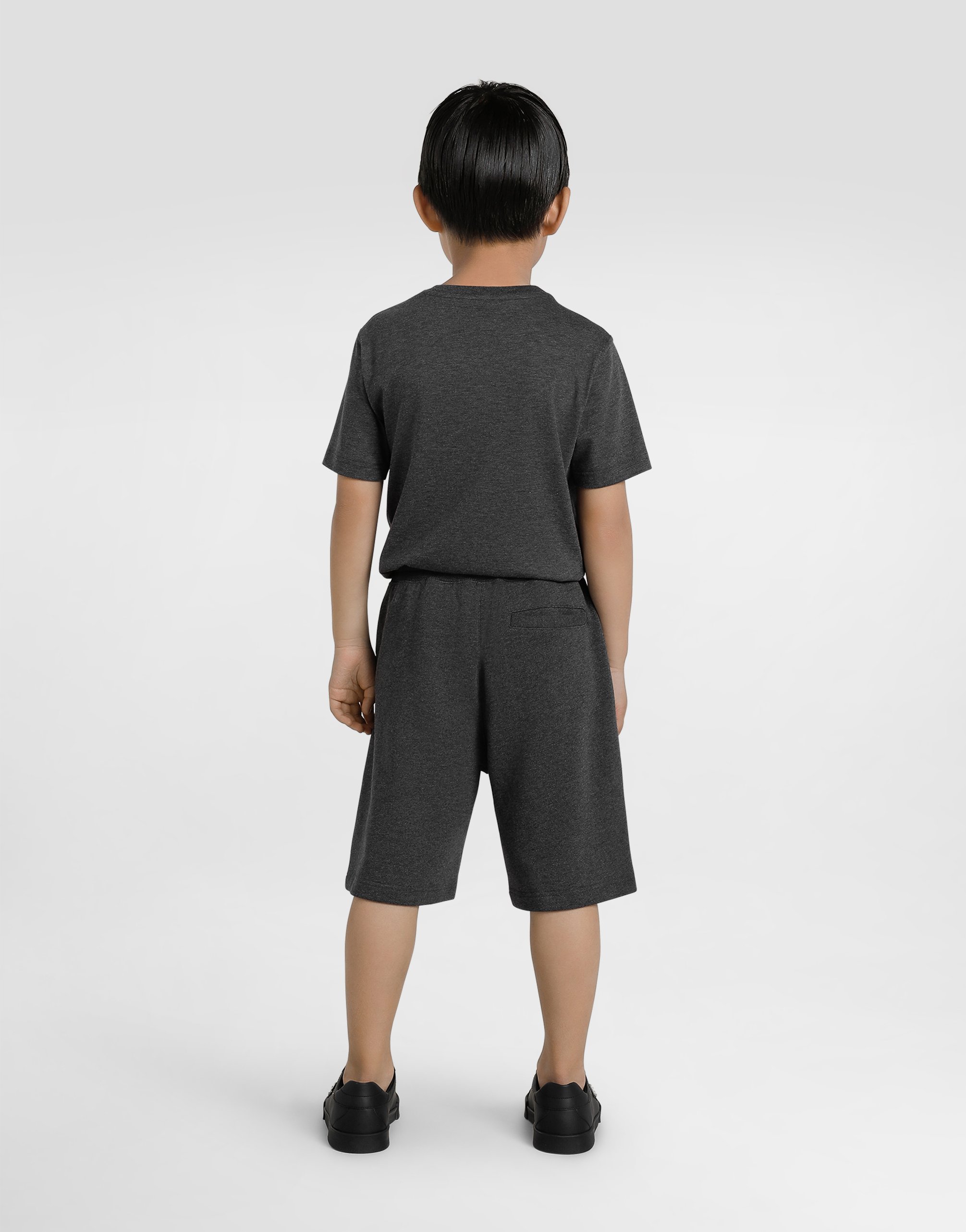 Dolce & Gabbana Jersey T-shirt With Heraldic Dg Patch In Gray