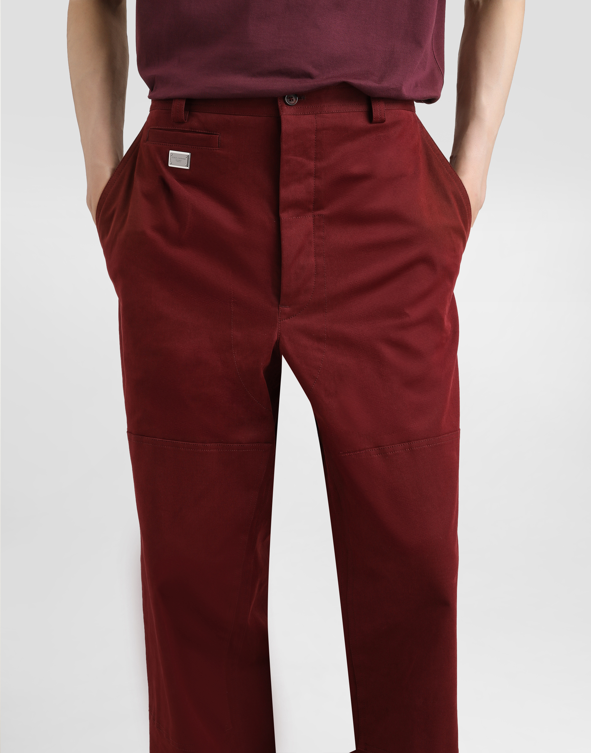 Dolce & Gabbana Cotton Cargo Pants With Tag In Bordeaux