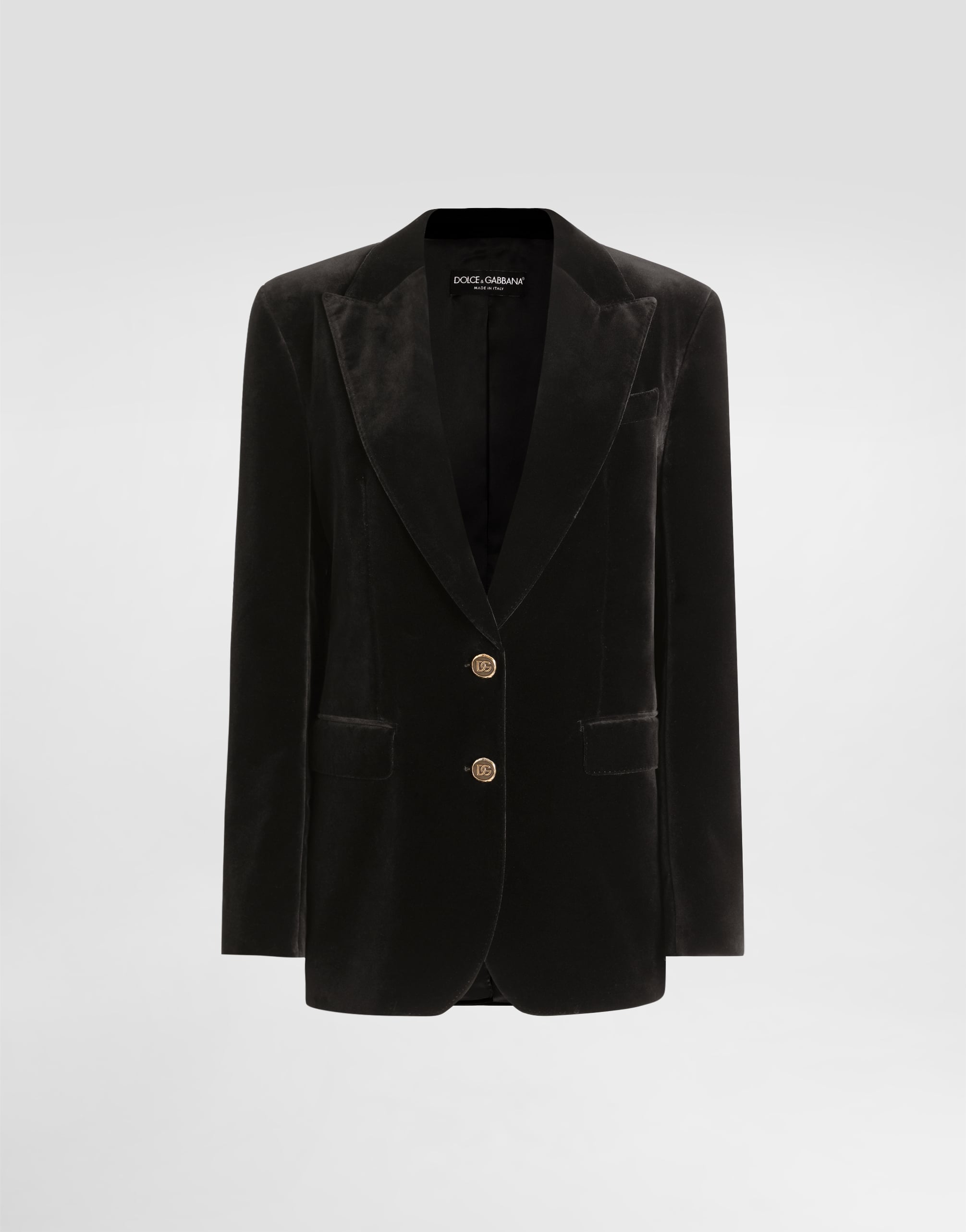 Blackのウィメンズ Smooth velvet jacket | Dolce&Gabbana®