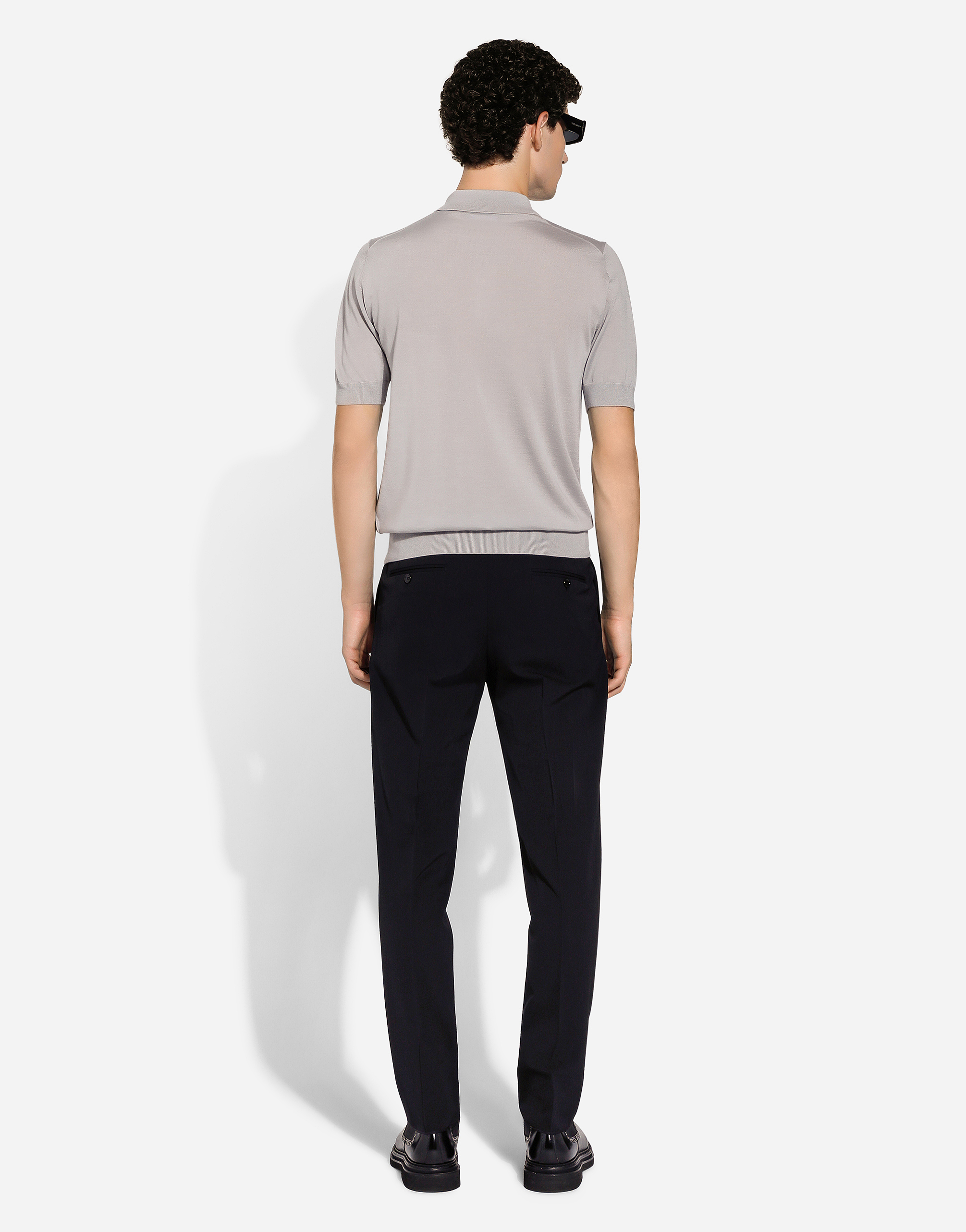  Dolce & Gabbana Dolce & Gabbana Silk And Cashmere Polo-shirt - Man Sweaters And Cardigans Gray 56 