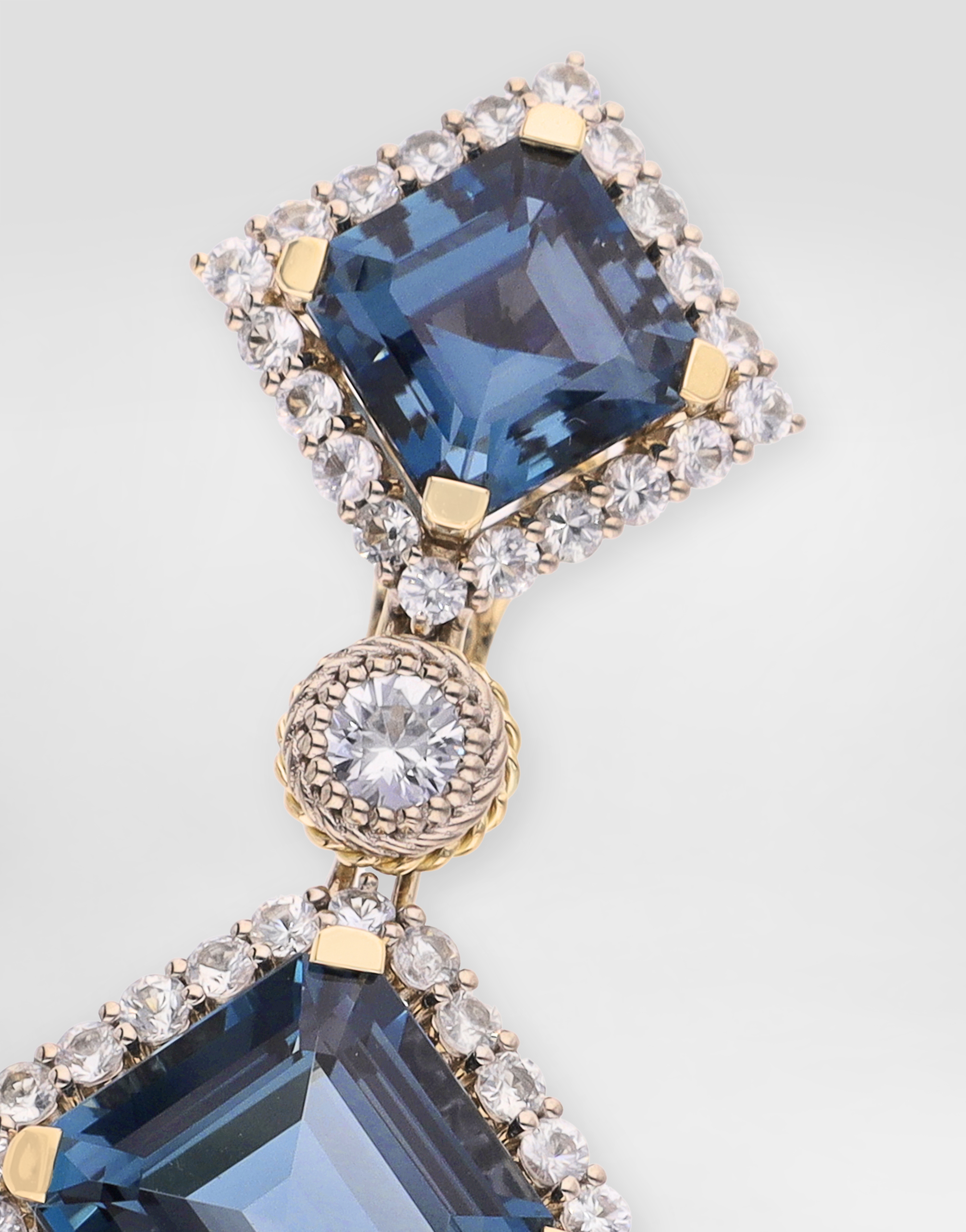 Dolce & Gabbana Eleganza Earrings 18-carat White And Yellow Gold, Topazes, And Sapphires In Gold