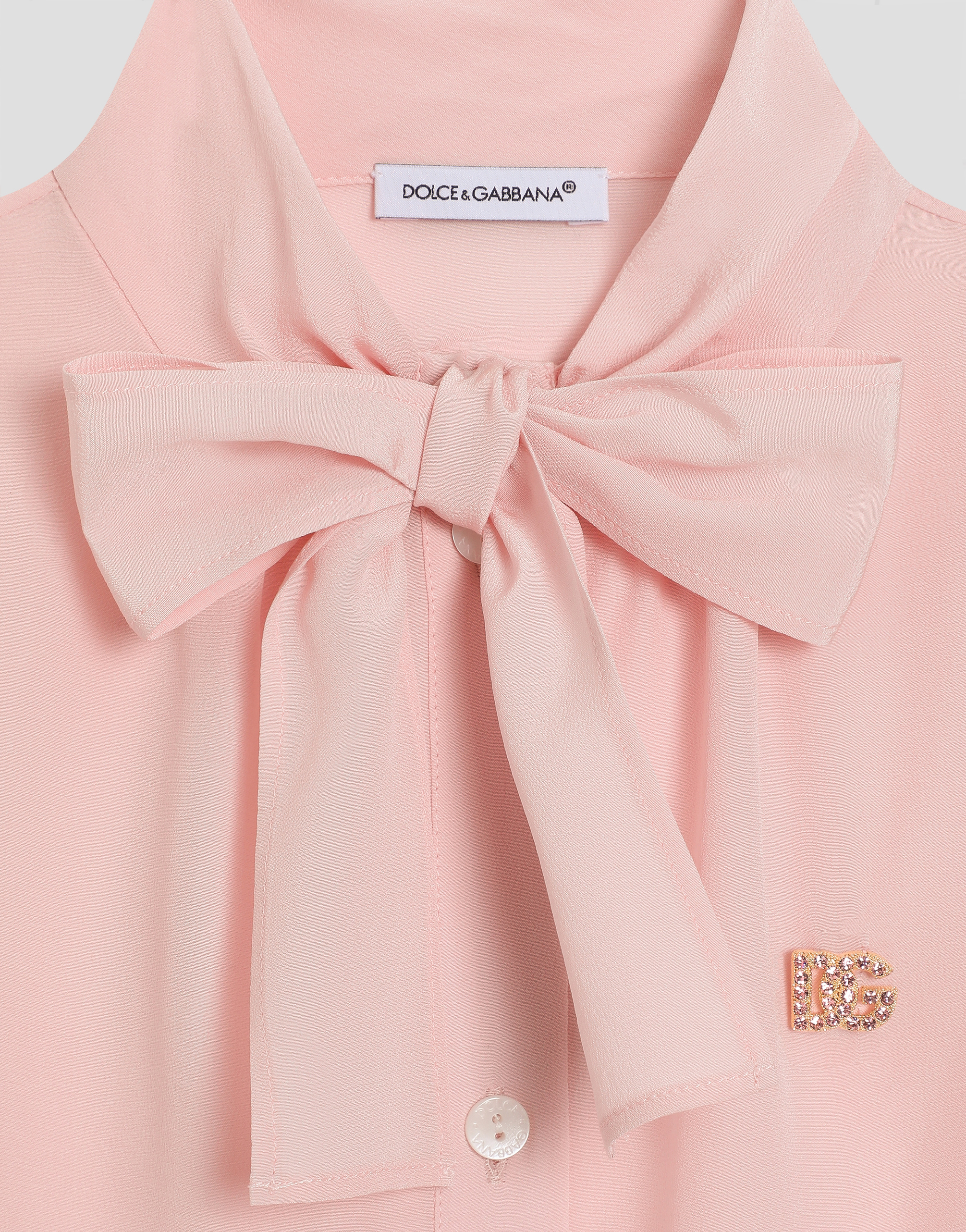Dolce & Gabbana Crepe De Chine Shirt In Pink