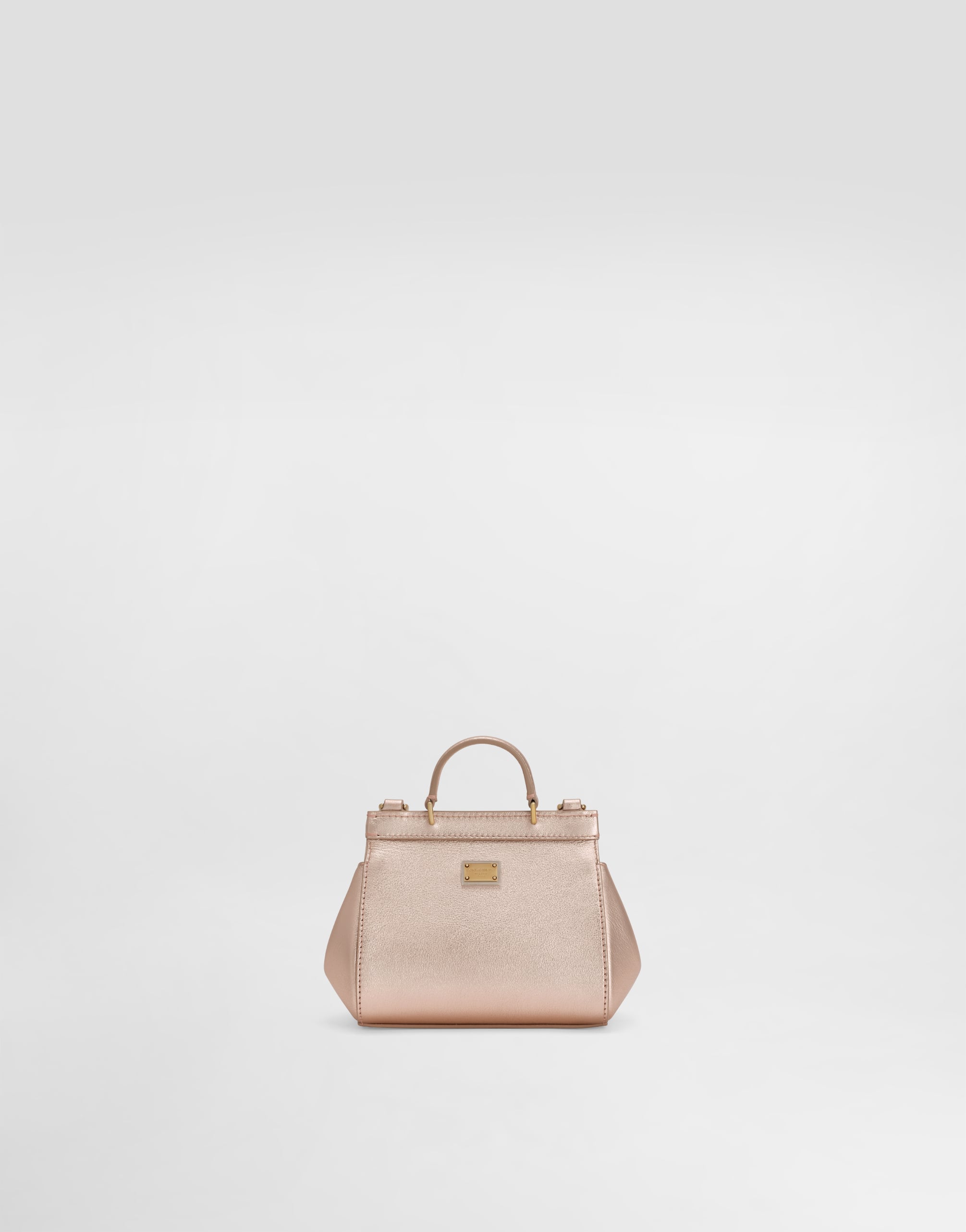  Dolce & Gabbana Laminated Calfskin Sicily Handbag With Brooches - Frau Accessoires Pink Gold Onesize 
