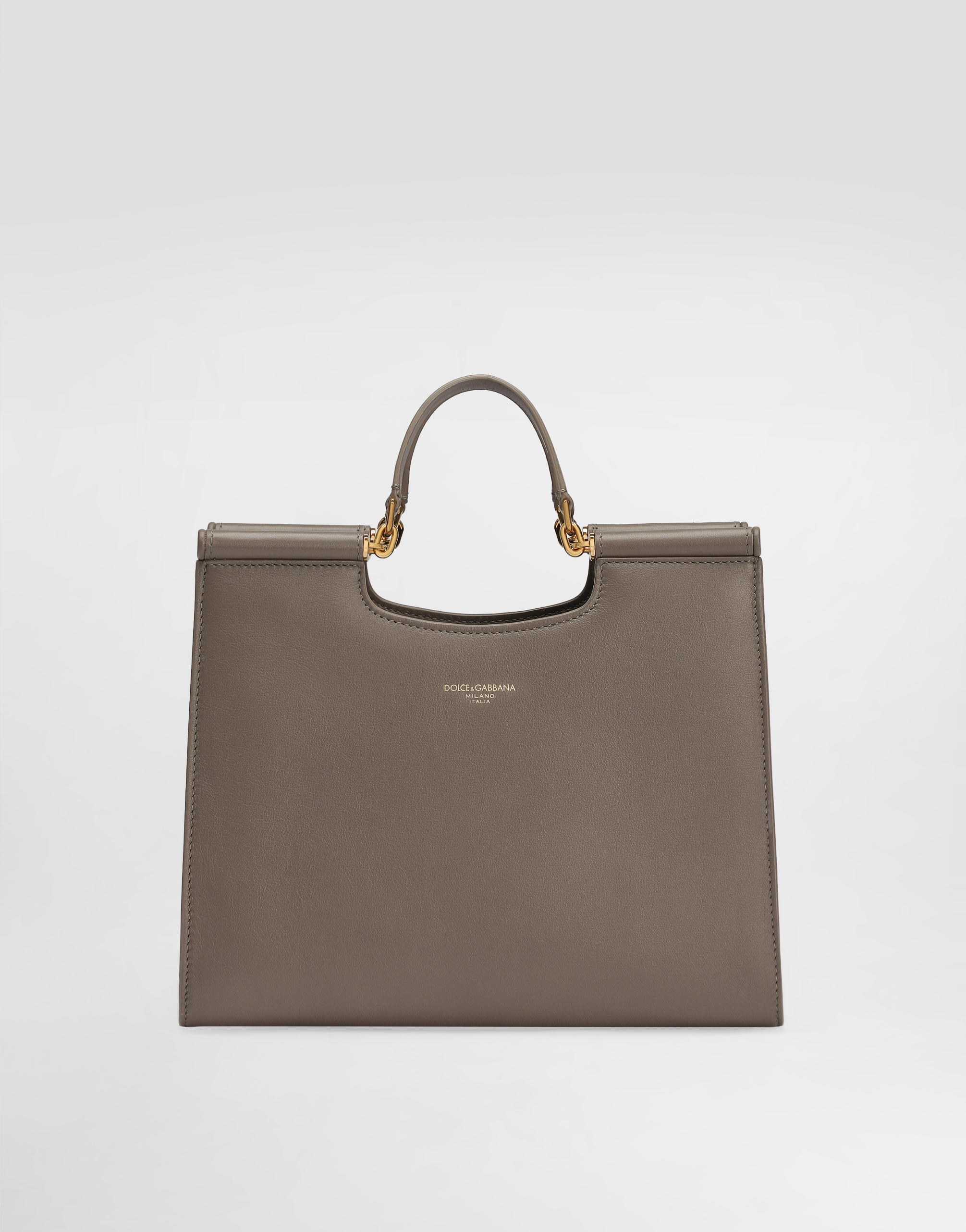 Dolce & Gabbana Small Sicily Shopper In Grey