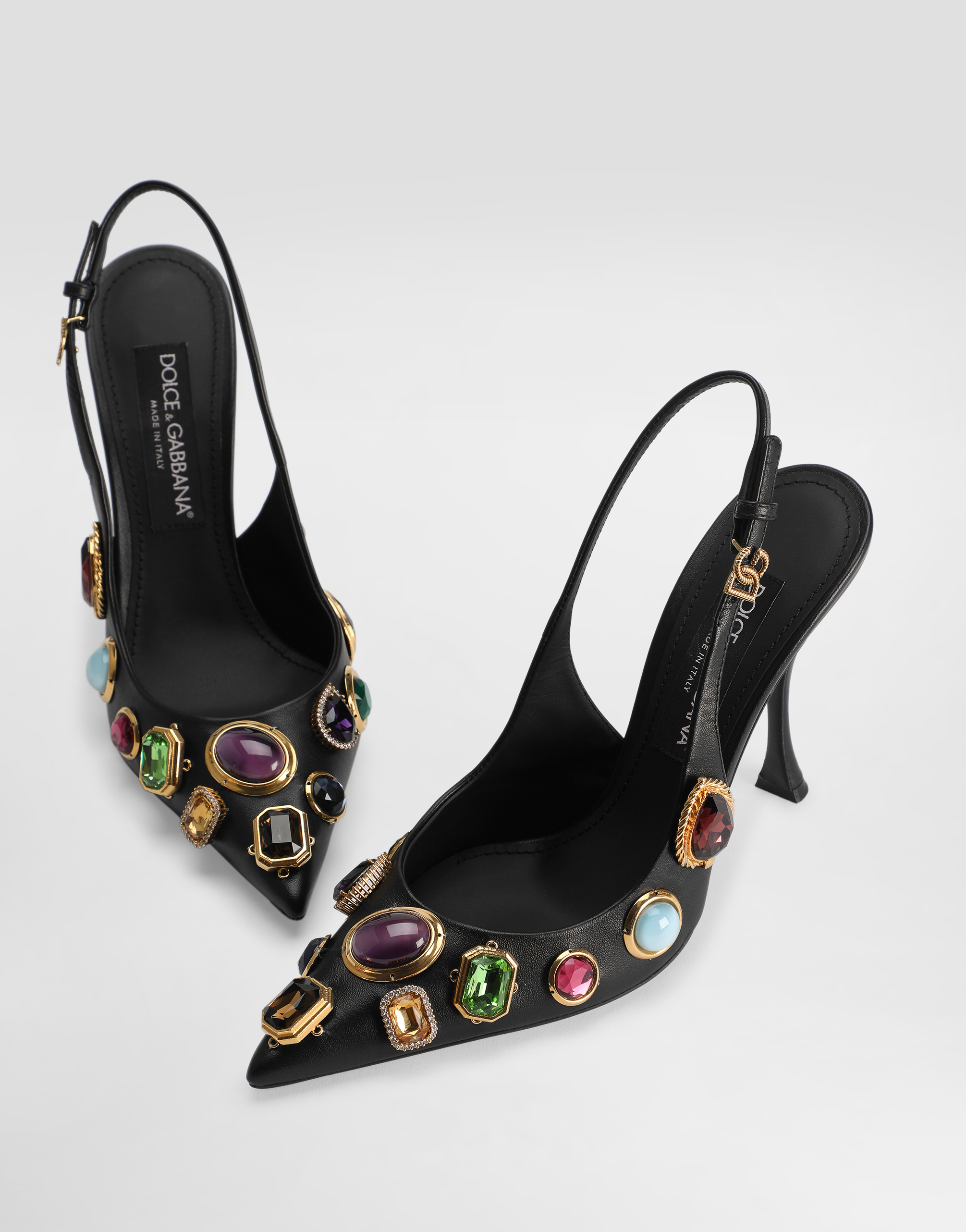 Slingback with stone embroidery