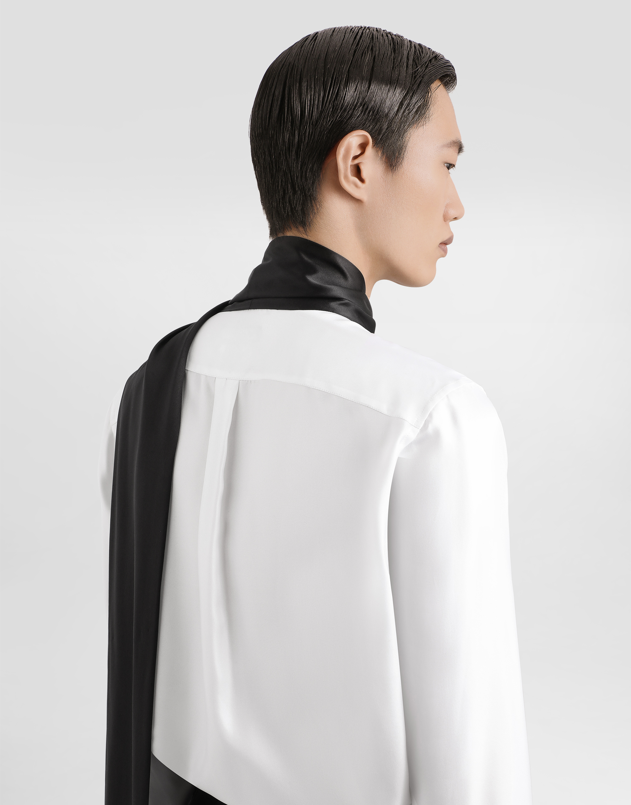 Gold silk twill shirt