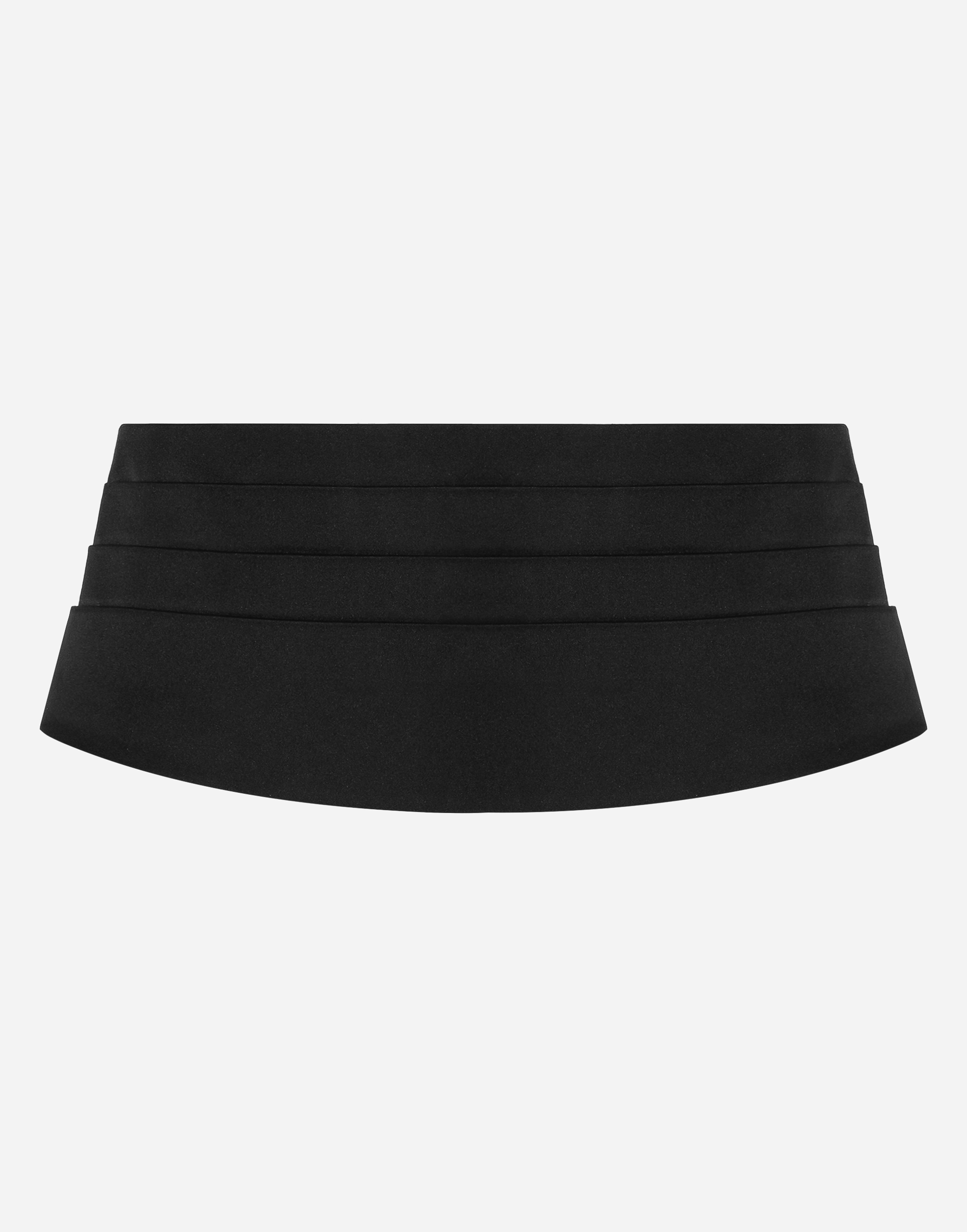 Dolce & Gabbana Folded-design Silk Belt In Black