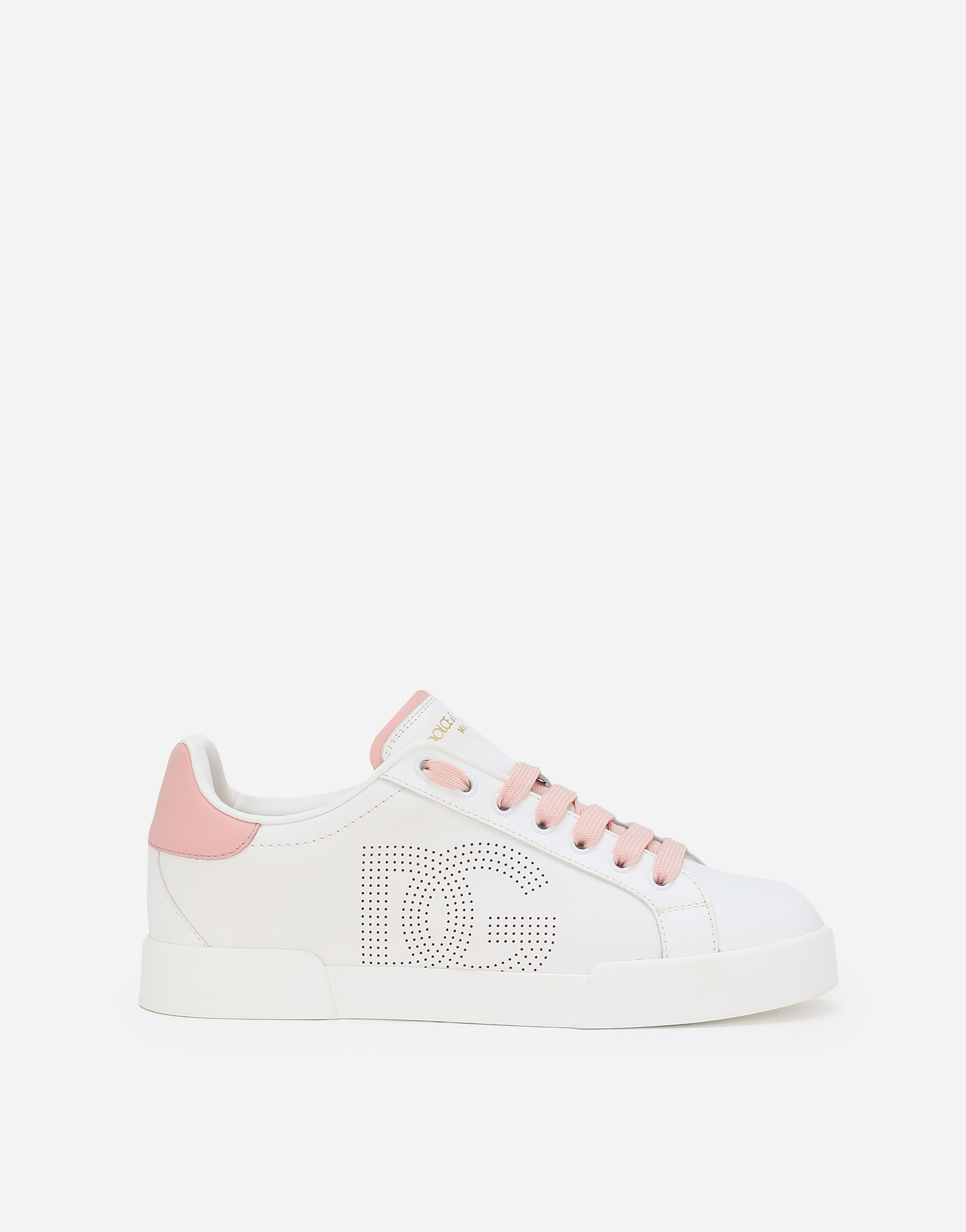Dolce & Gabbana Calfskin Portofino Sneakers - Woman Sneakers Pink