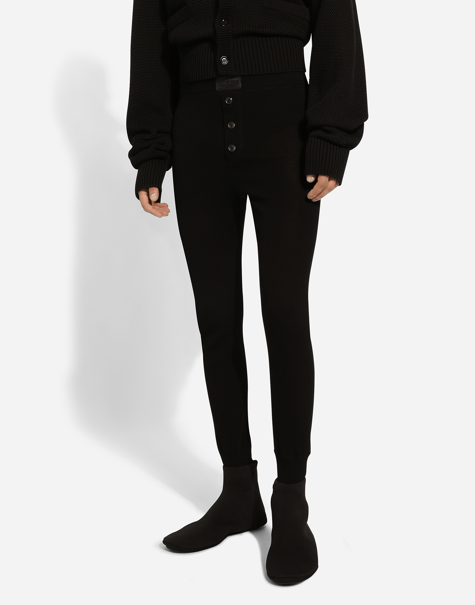 Shop Dolce & Gabbana Pantalone Maglia In Black