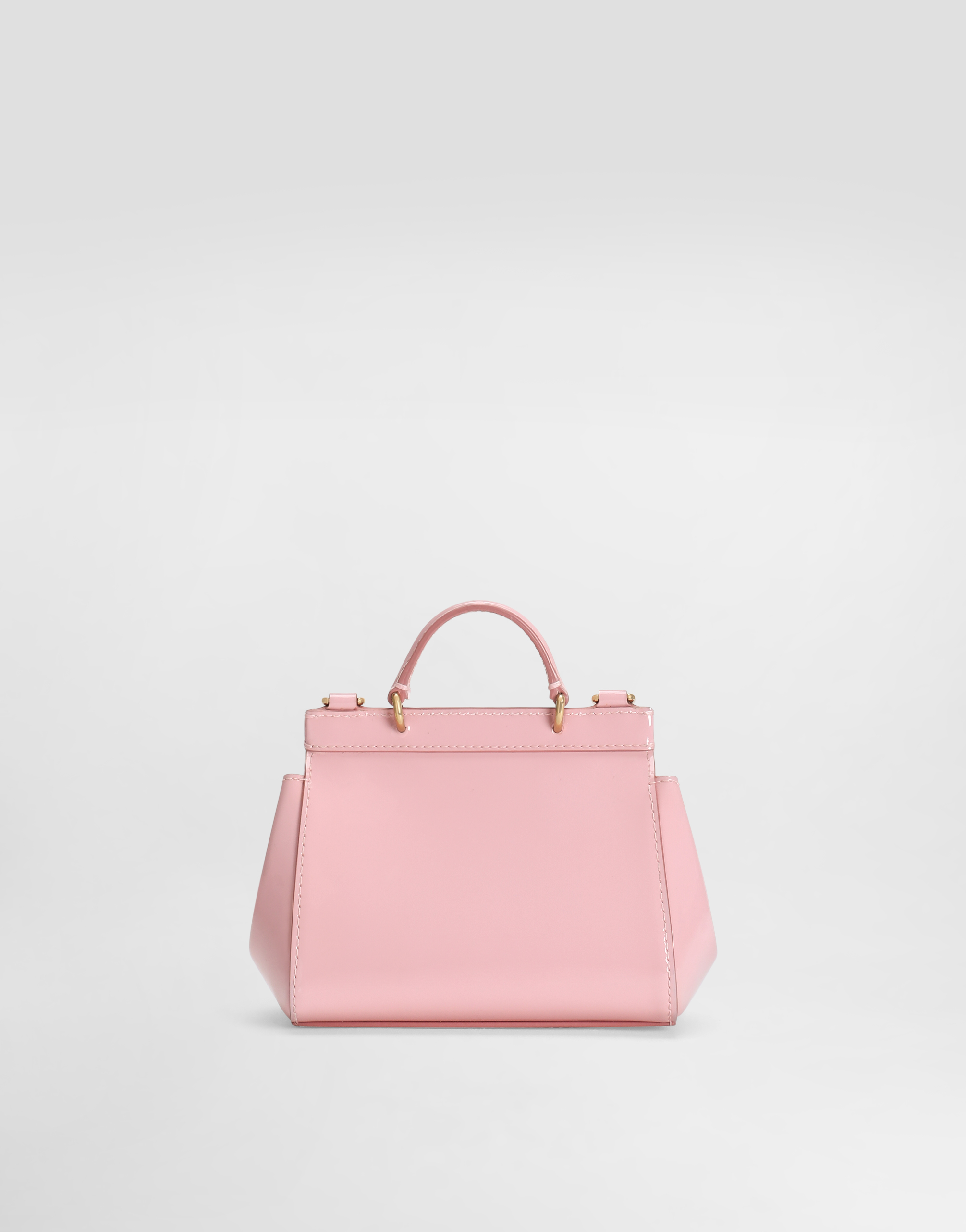 Dolce & Gabbana Mini Sicily Patent Leather Top-handle Bag In Pink