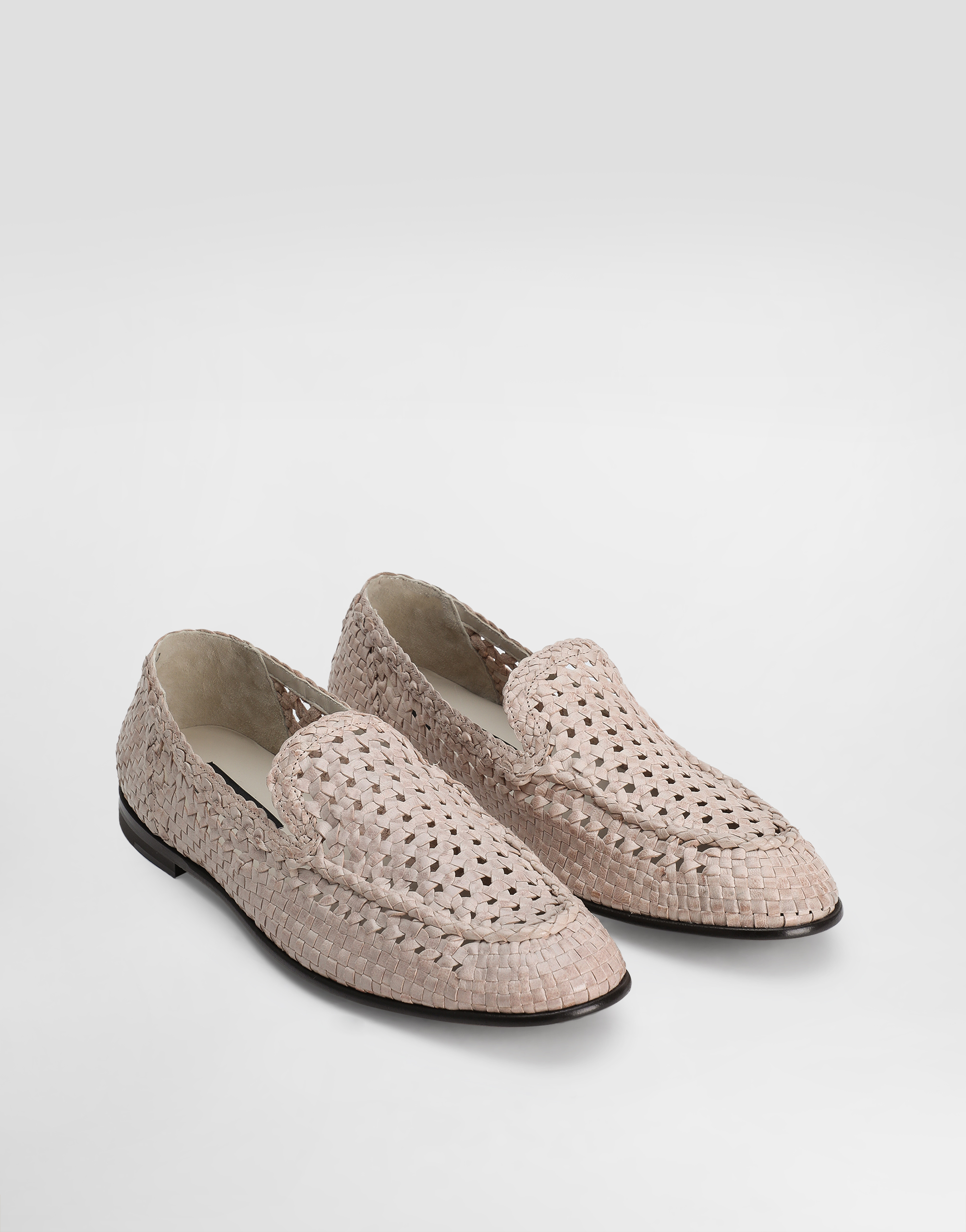 Dolce & Gabbana Polished Goatskin Slippers In Neutral