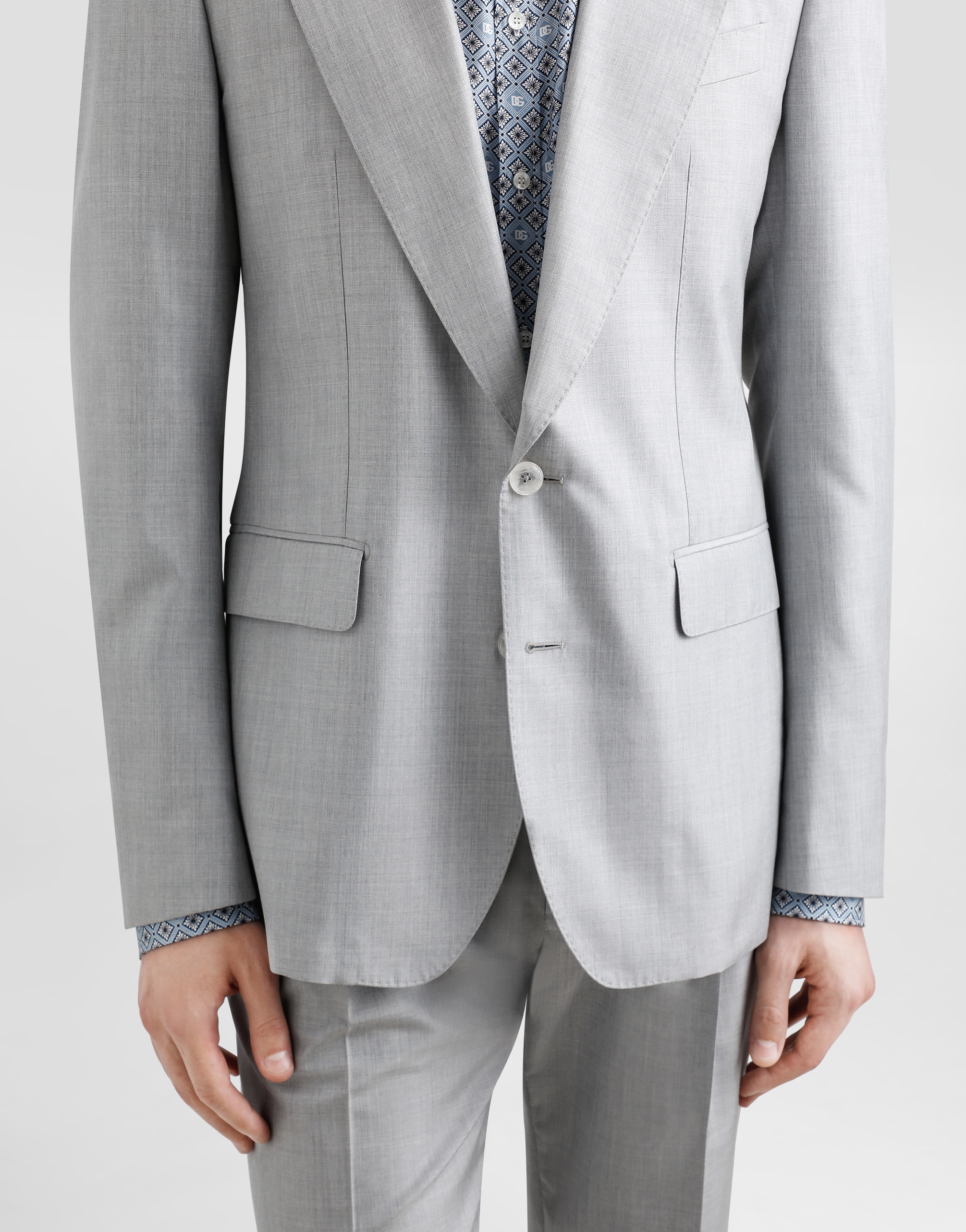 Dolce & Gabbana Deconstructed Single-breasted Silk Suit In Grey