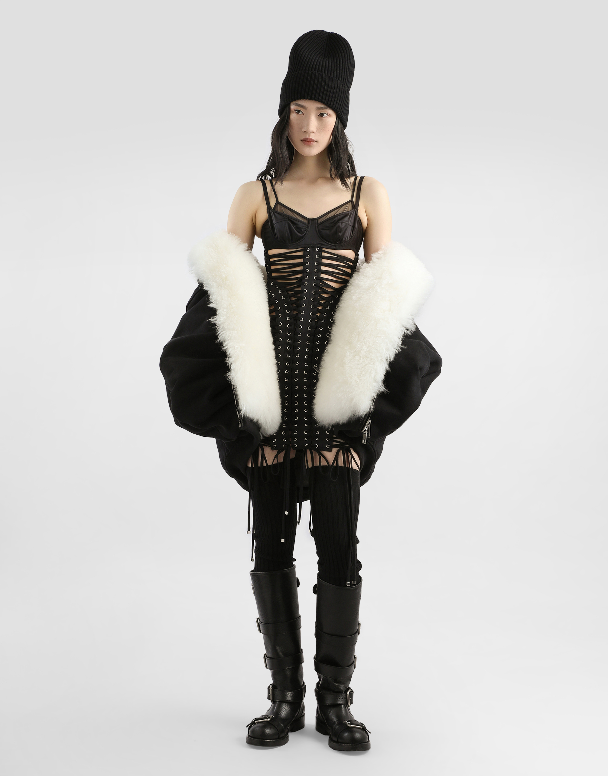 Dolce & Gabbana Short Silk And Viscose Dress In Black