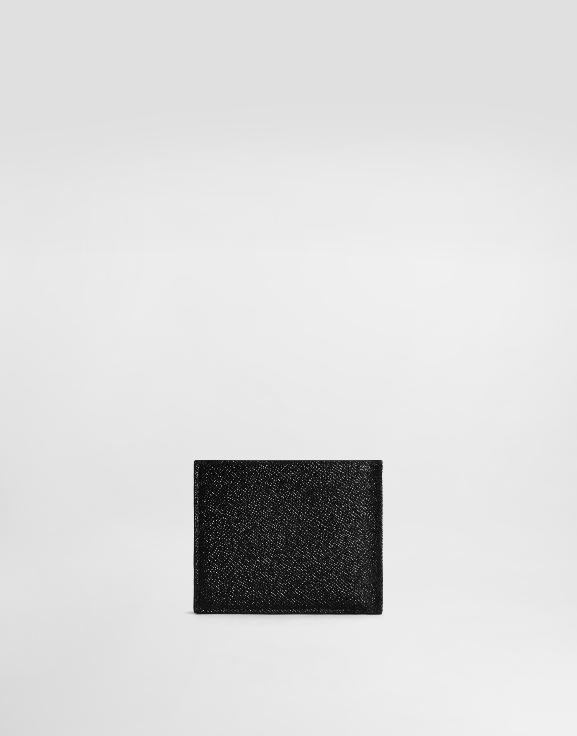 Dolce & Gabbana Calfskin Wallet With Coin Pocket And Logo Tag In Black